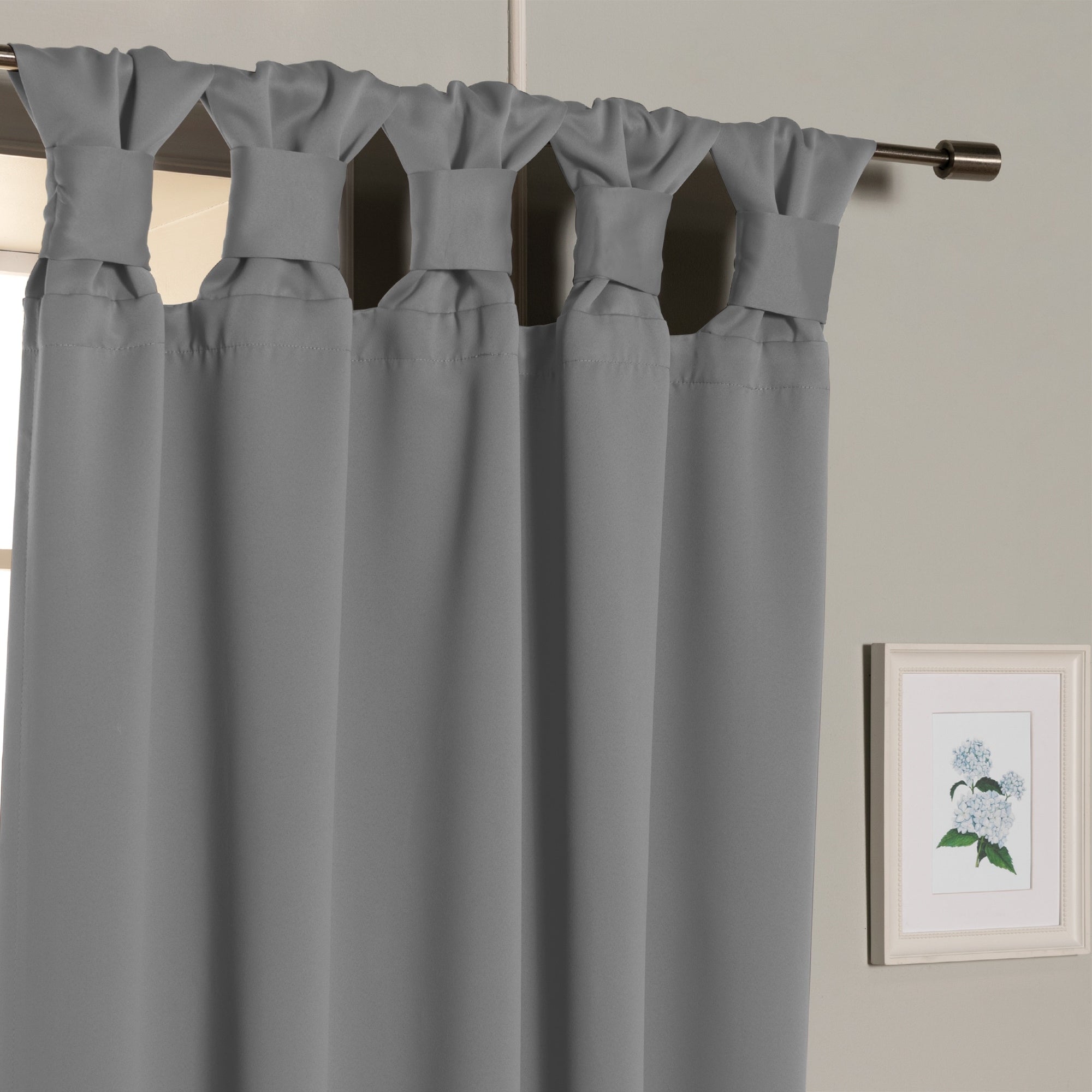 Aurora Home Thermal Insulated Blackout Knotted Tab Curtains