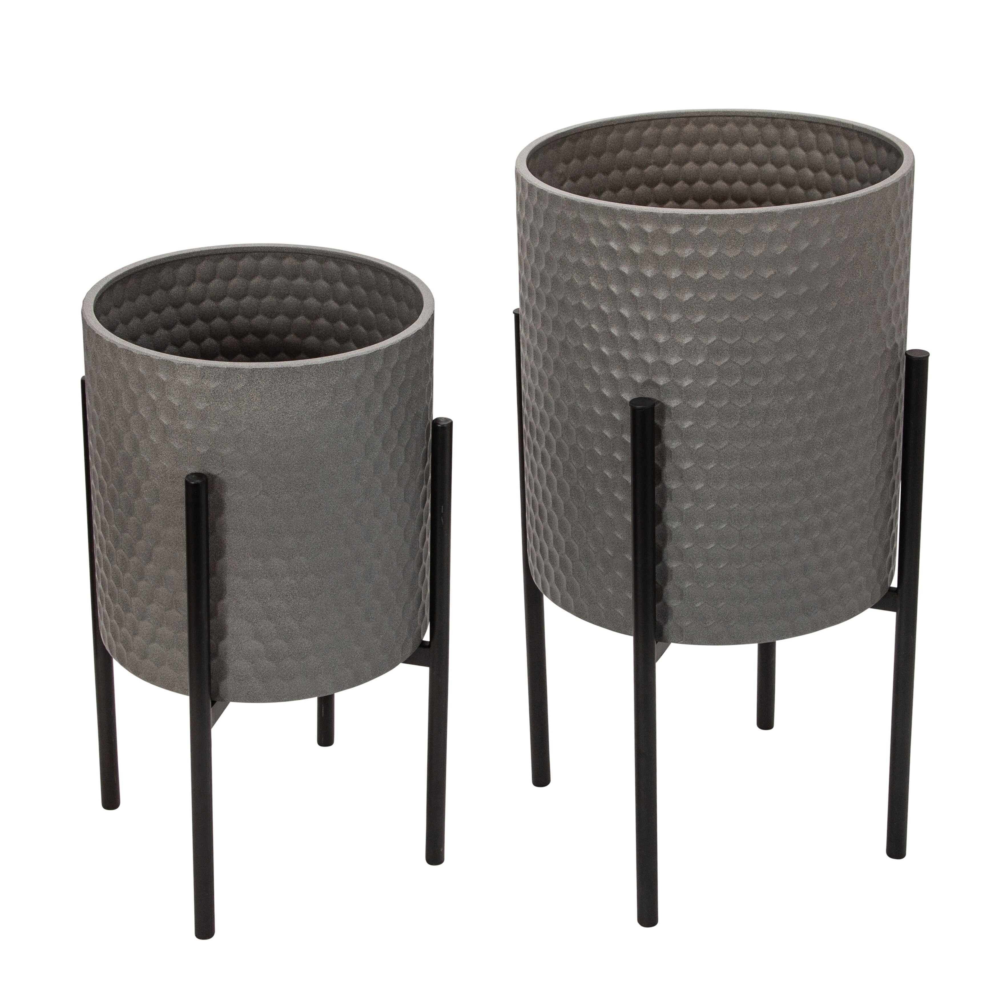 Sagebrook Home Chic Modern Planter Set of 2 - A Statement Piece for Indoor or Outdoor Greenery, Ideal for Contemporary Spaces