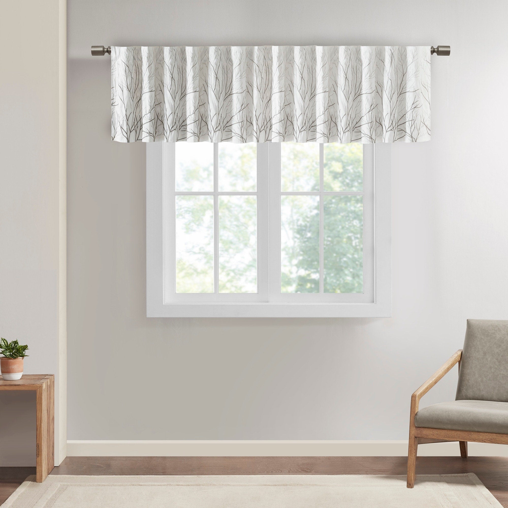 Madison Park Eliza Faux Silk Embroidered Window Valance - 50 x 18