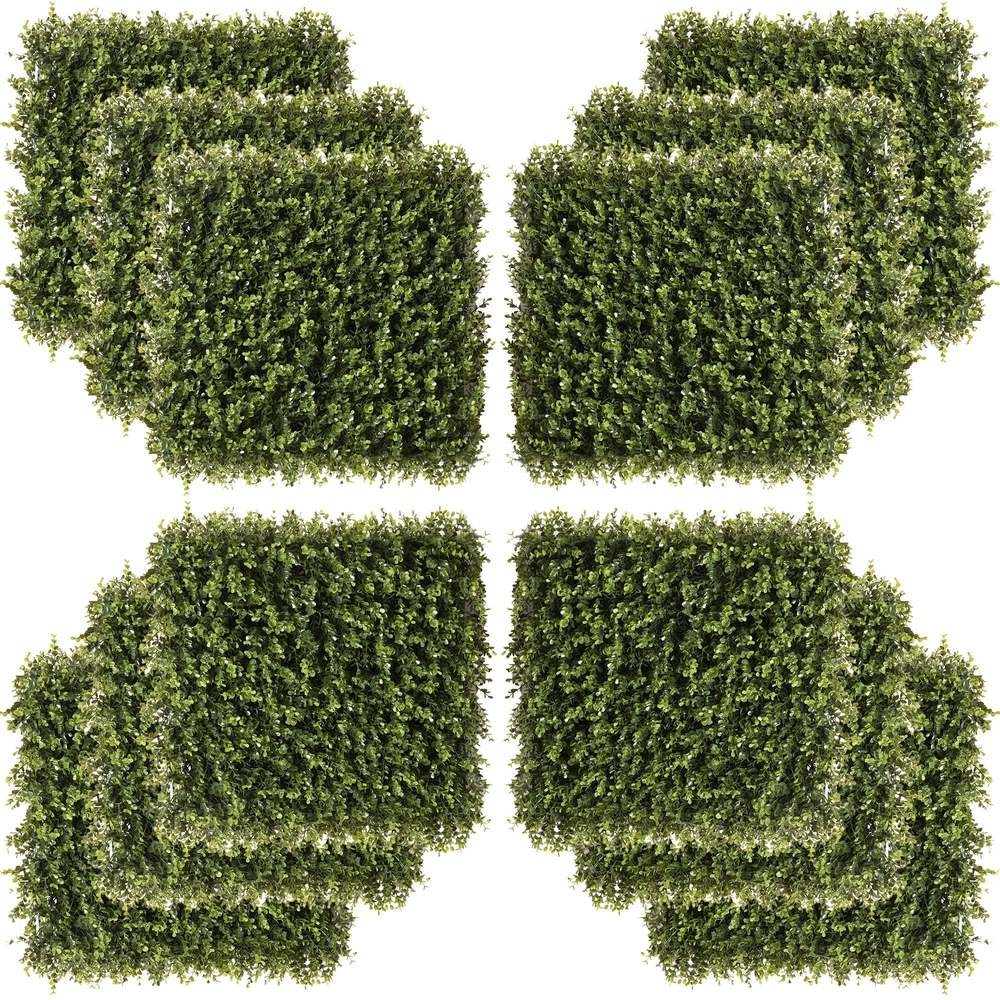 Outsunny 12PCS 20 x 20 Artificial Boxwood Panels Milan Leaf Grass Privacy Fence Screen Topiary Hedge Plant Greenery Wall