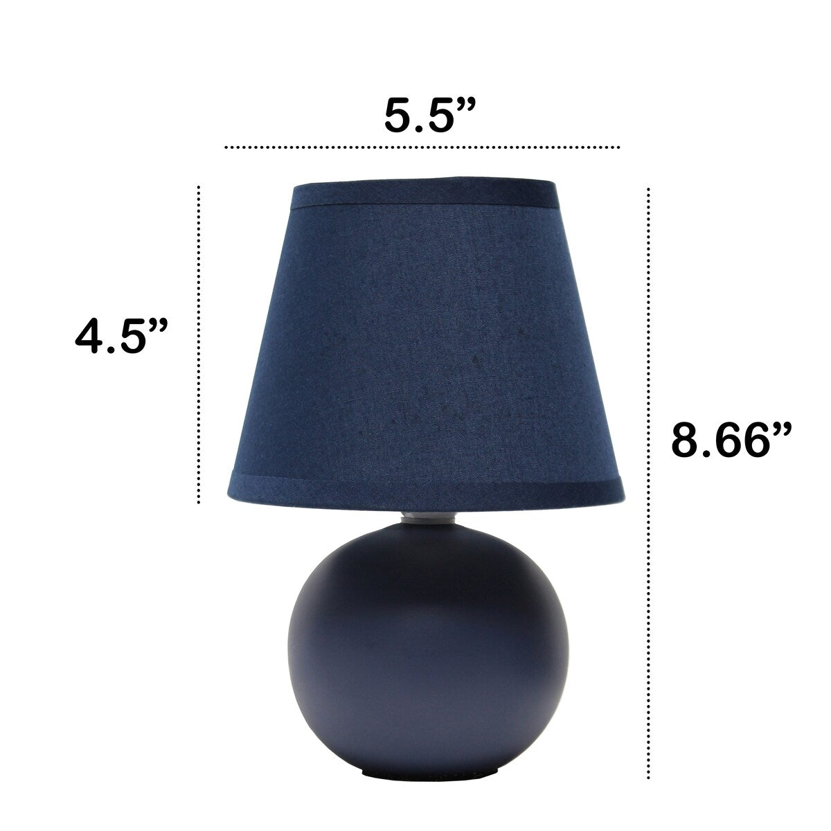 8.66 Petite Orb Base Lamp w Matching Fabric Shade