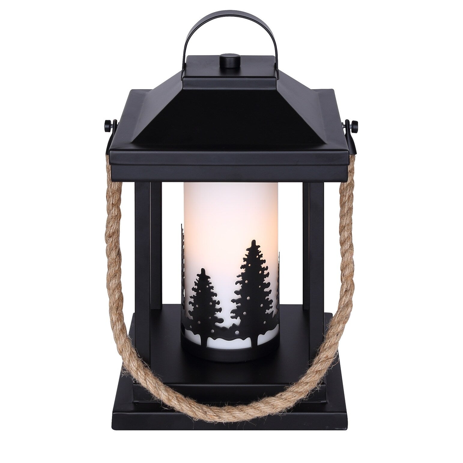 Collie 1 Light Table Lamp with Matte Black and Rope Finish and White Shade