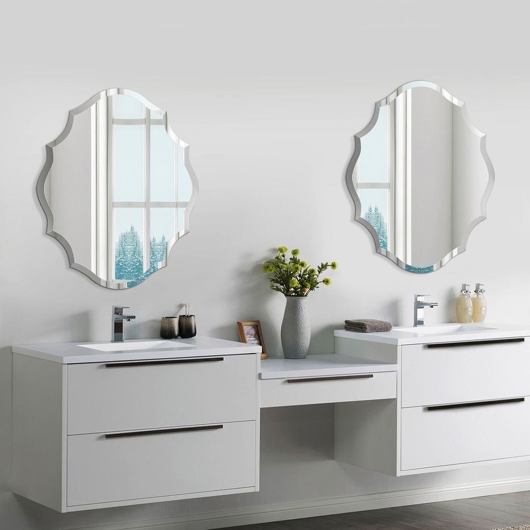 Mirror Trend Beveled Accent Frameless Wall Mirror