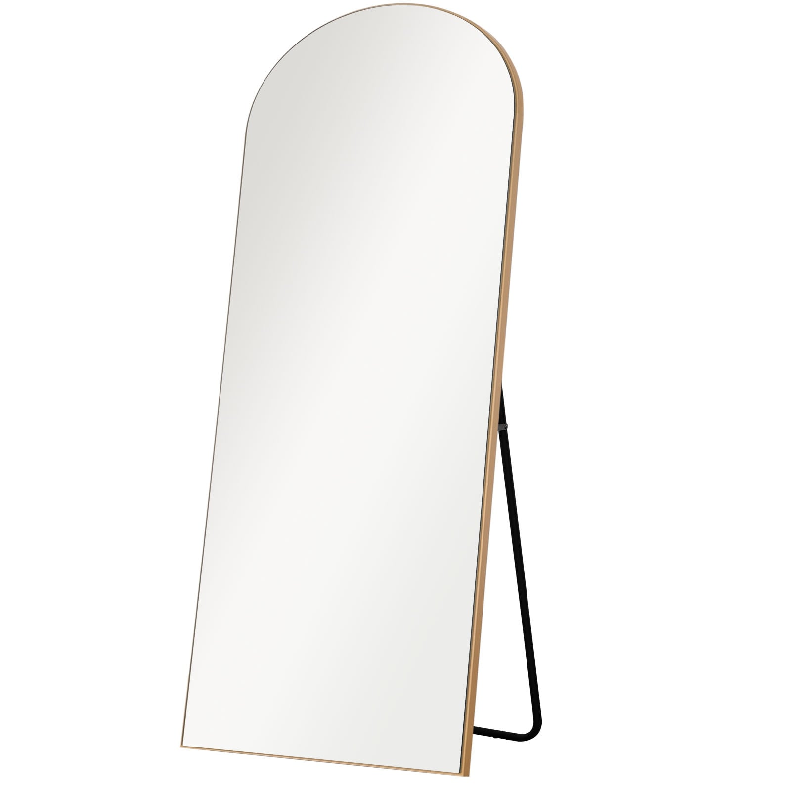 Arch-Crowned Full-Length Mirror with Solid Wood Frame
