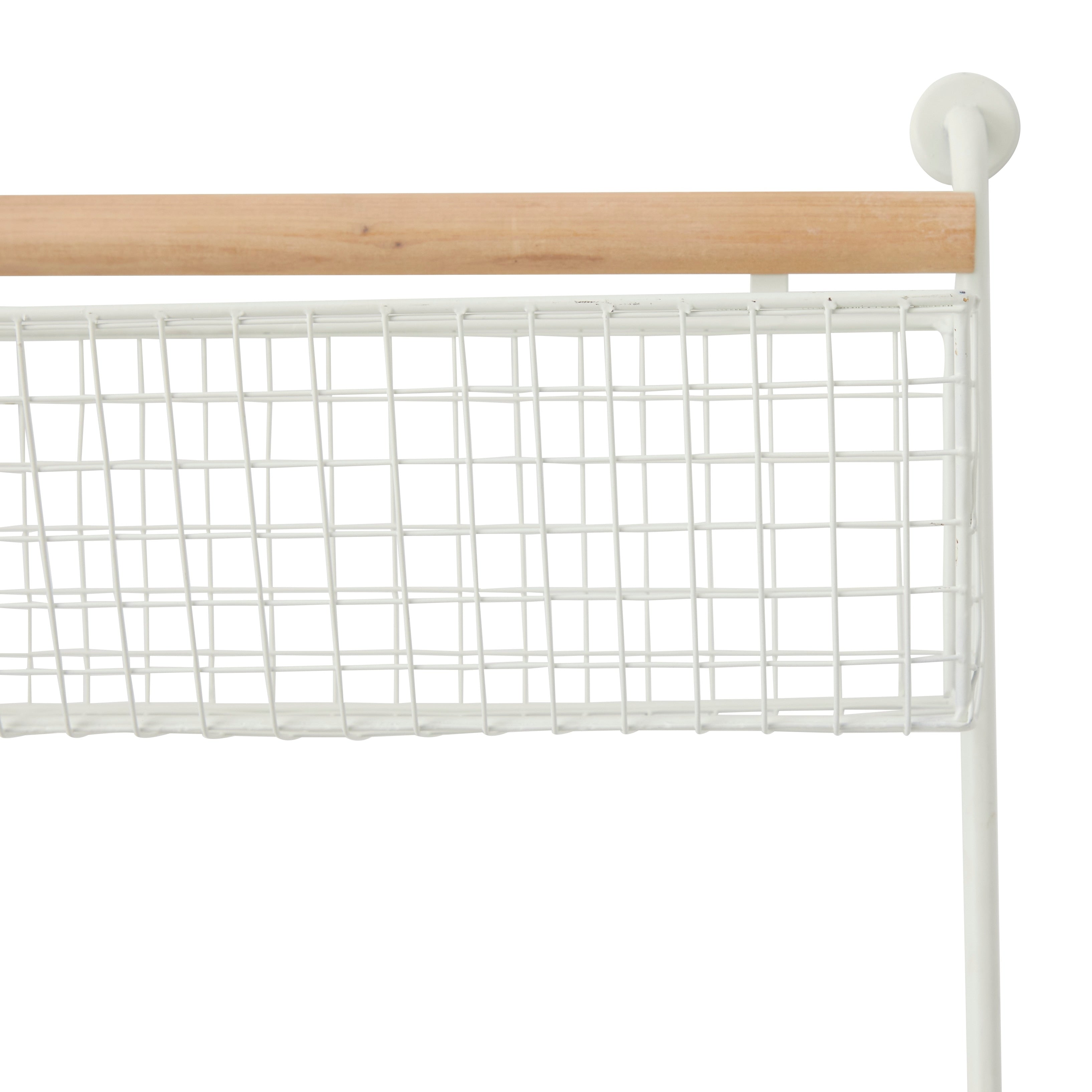 Metal Wall Mounted 4 Hanging Baskets Magazine Rack Holder - White or Black