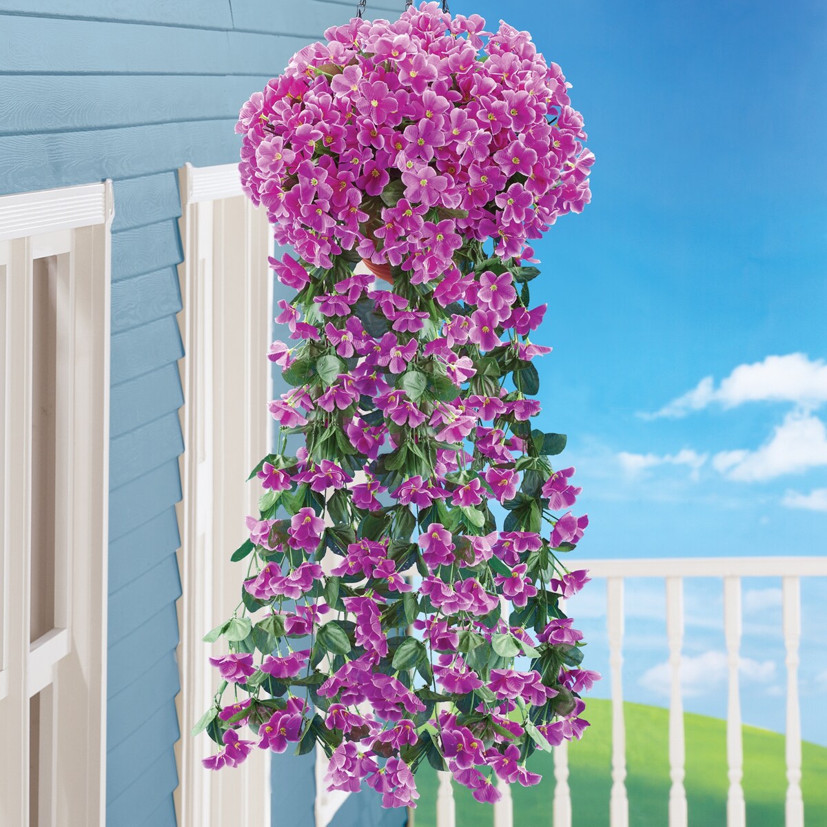 Artificial Floral Hanging Bushes - Set of 2