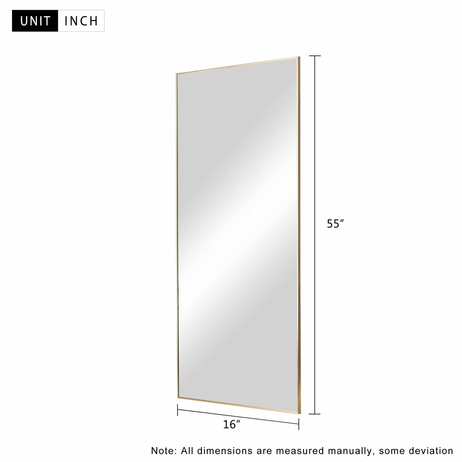 Aluminum Alloy Full-length Hanging, Leaning, or Standing Mirror