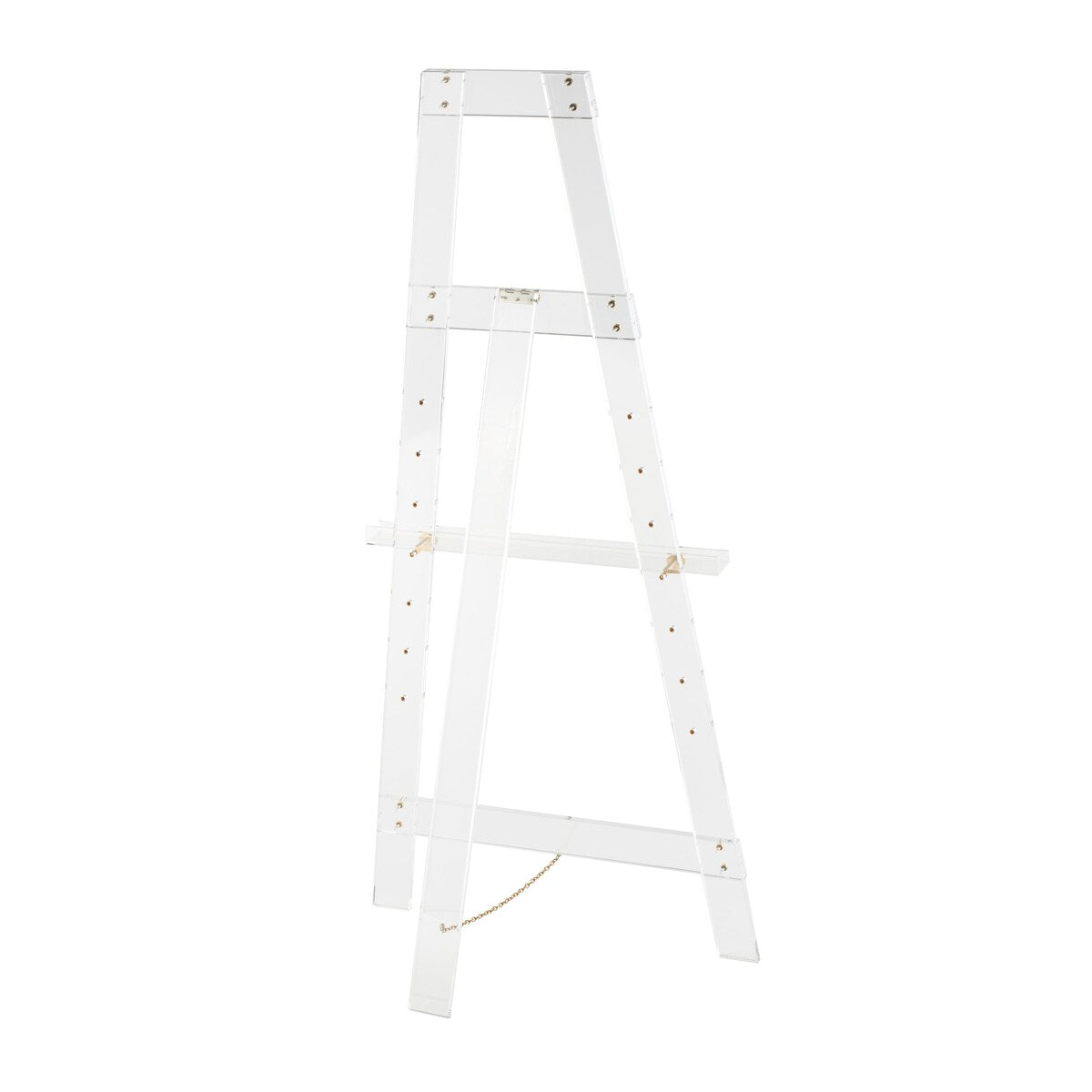 Acrylic Plastic Adjustable 7 Tier Display Easel with Silver or Gold Accents and Chain Support - Clear - Roche River Decor