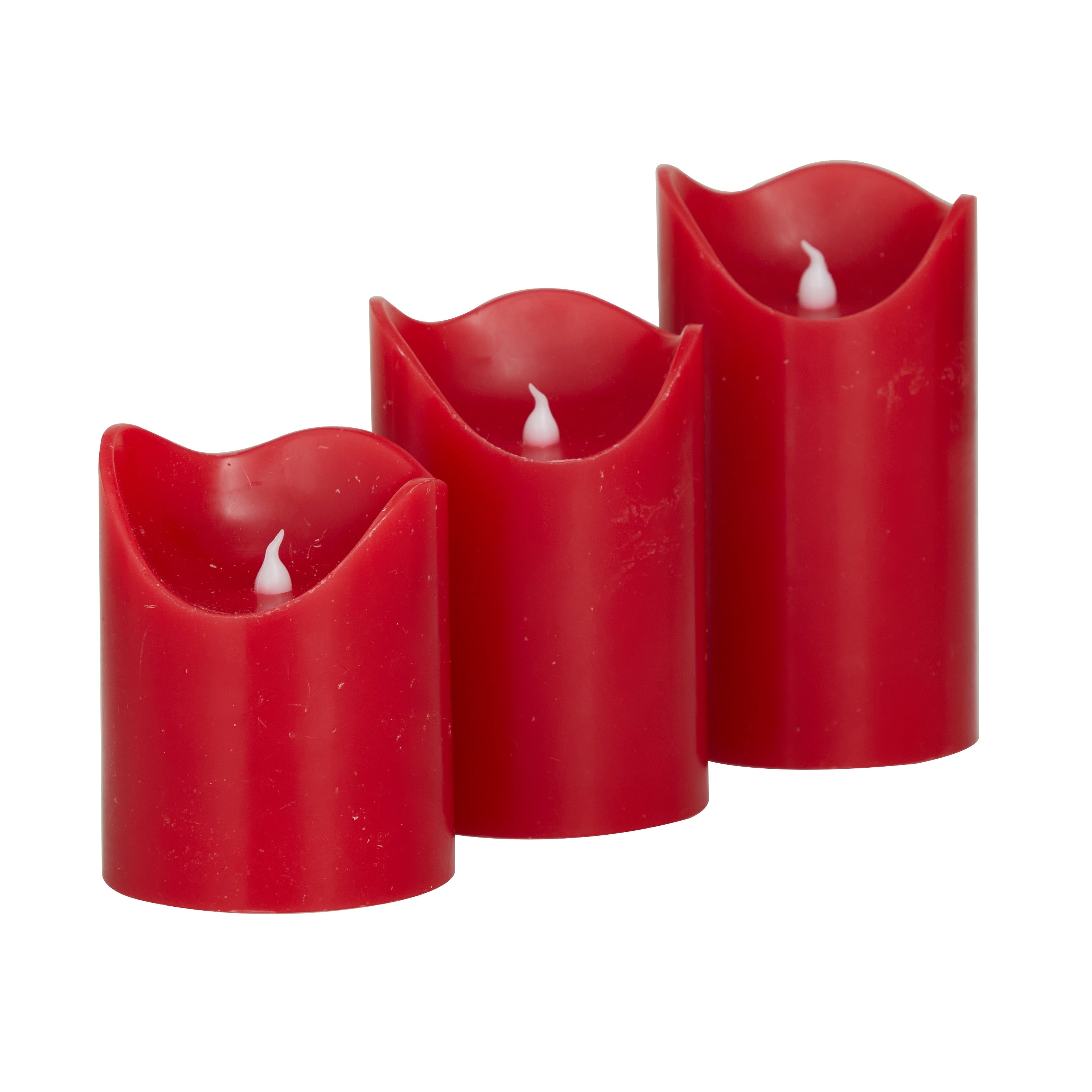 Silver, Cream, Red or Gold Wax Gold Base Flameless Candle with Remote Control (Set of 3) - S/3 6, 5, 4H