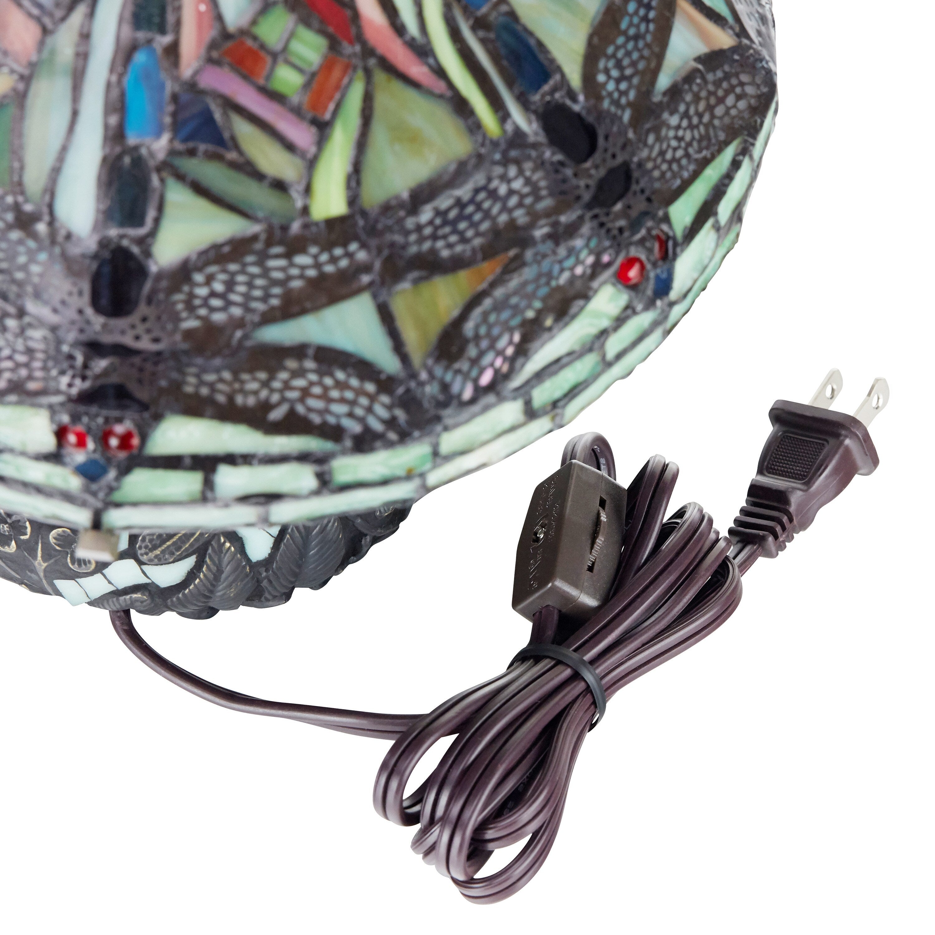 Copper Grove Carnach 10-inch Stained Glass Mini Dragonfly Lamp - 10L x 10W x 10.5H