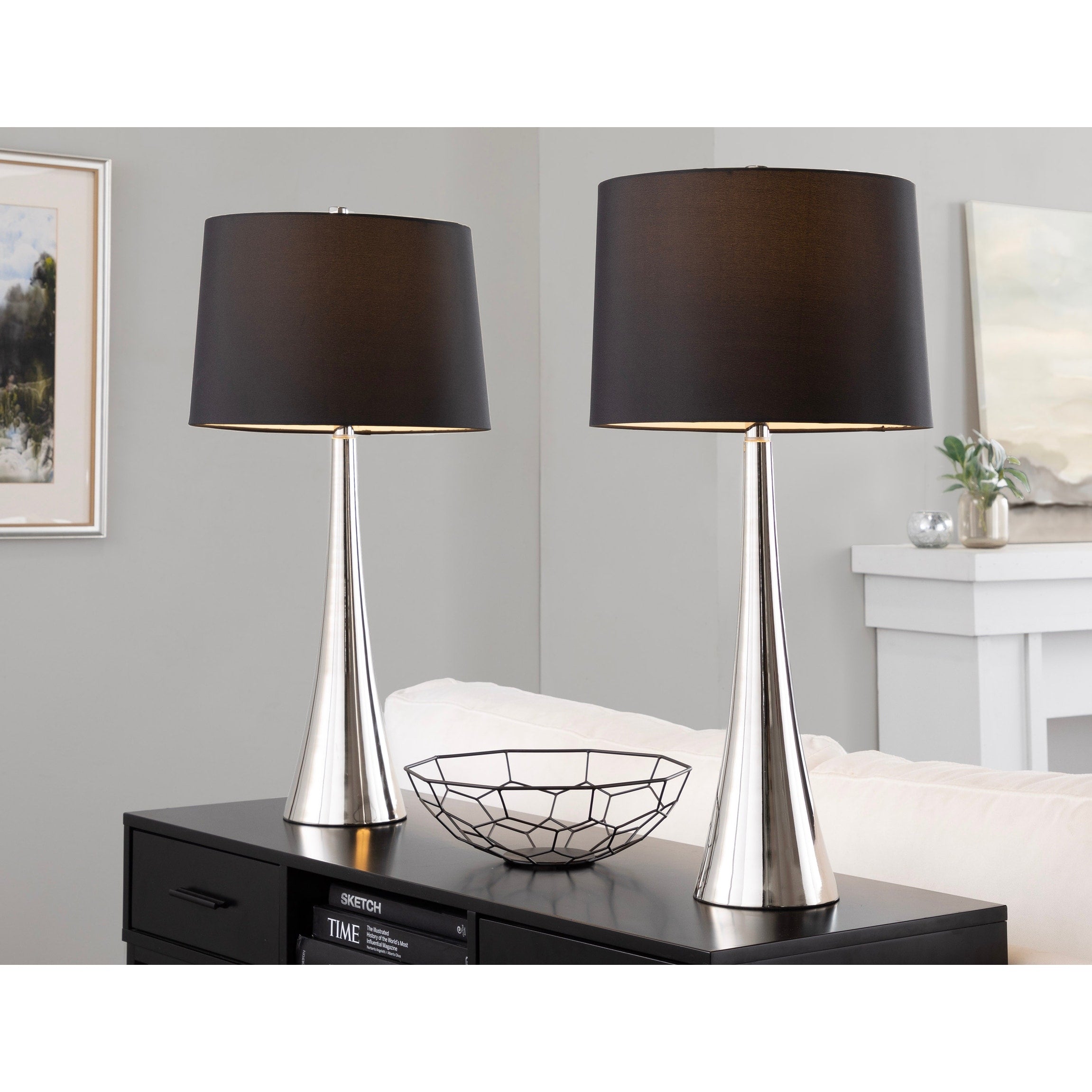 Silver Orchid Alba 29 Metal Table Lamp (Set of 2)