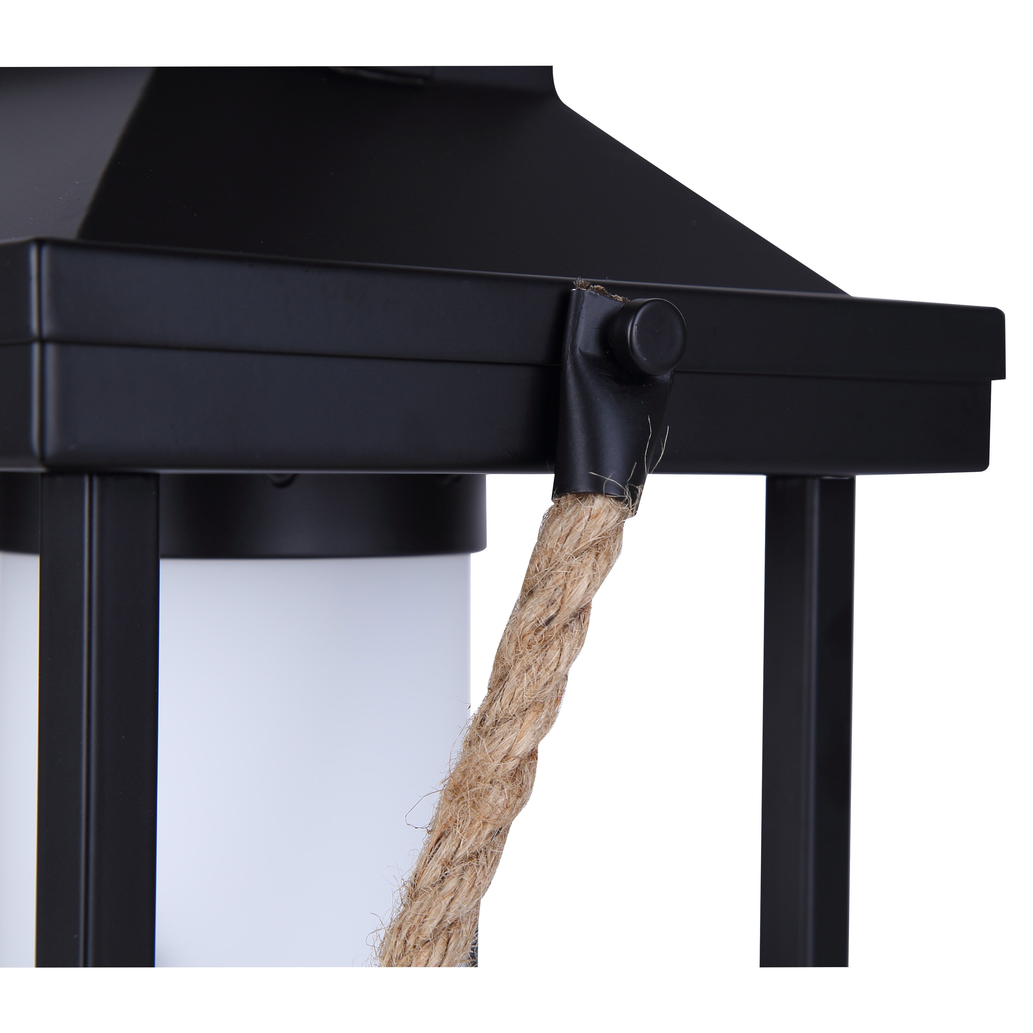 Collie 1 Light Table Lamp with Matte Black and Rope Finish and White Shade