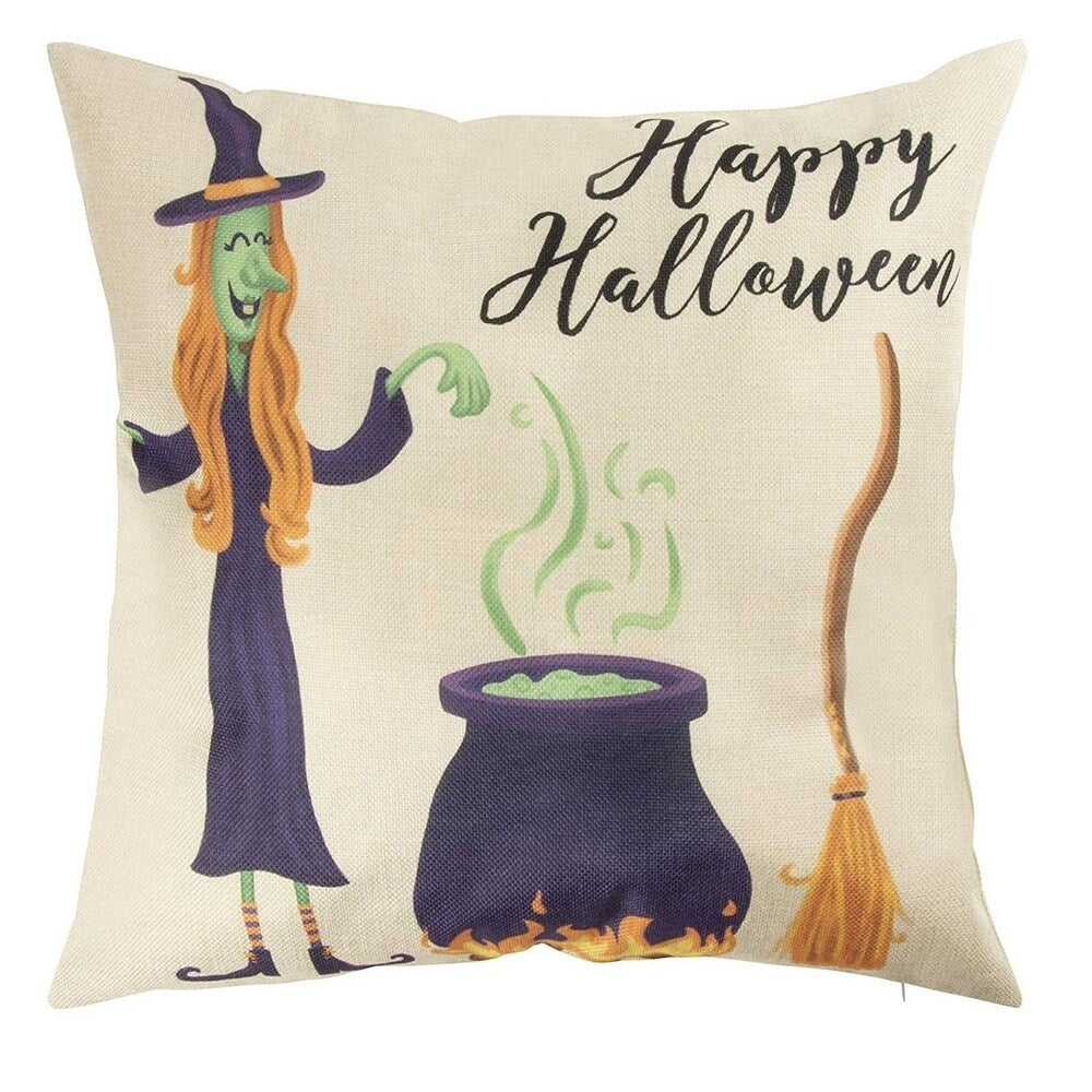 4 Halloween Throw Pillow Covers, Festive Home Decor Cushion, 18 x 18 Pillows