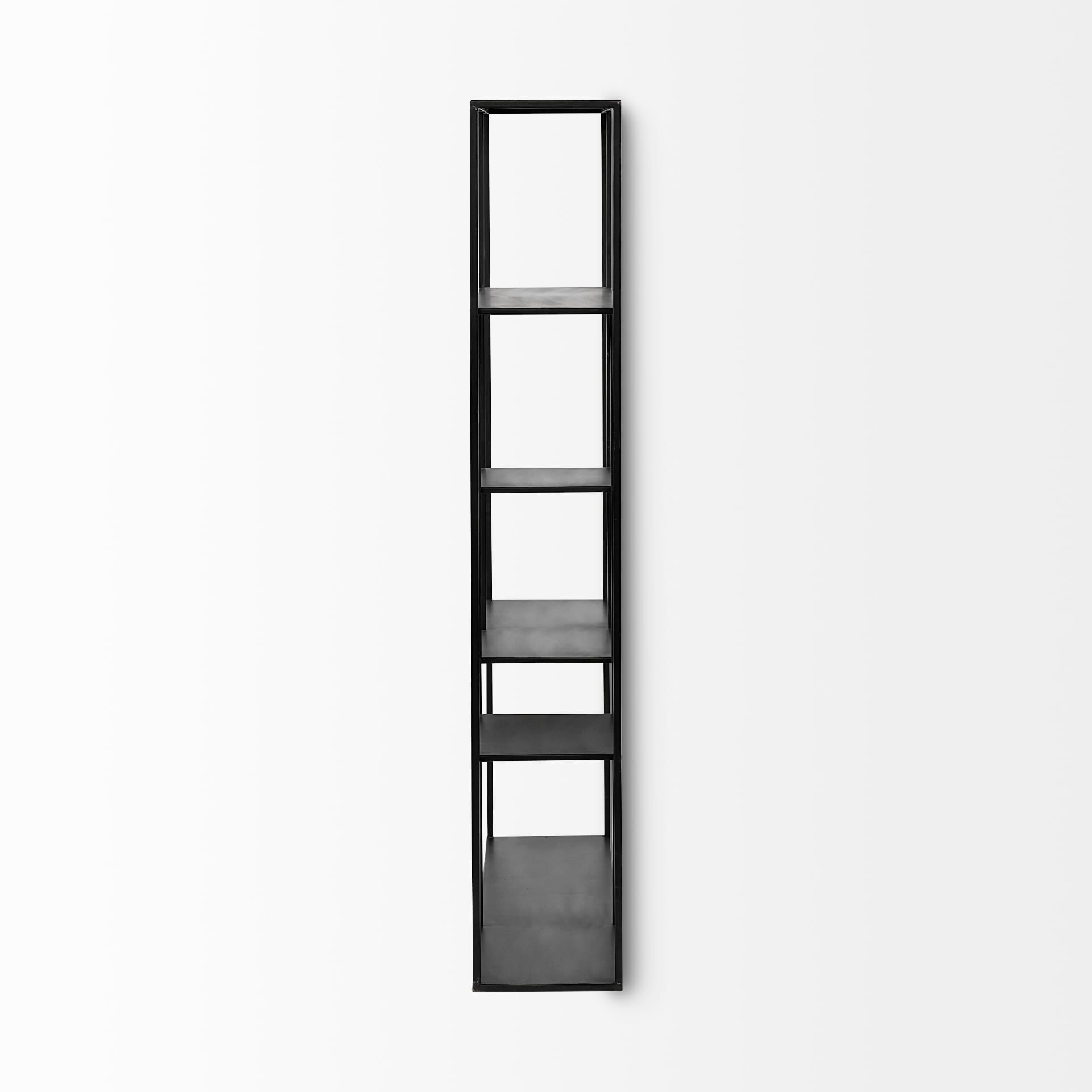 Meridius Black Metal Multi-Tier Wall Mounted Shelving Unit