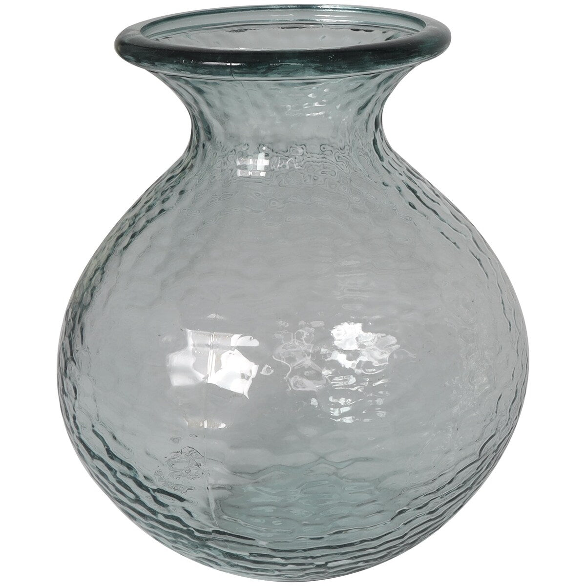 Recycled Glass Handmade Textured Decorative Vase - Clear - Roche River Decor