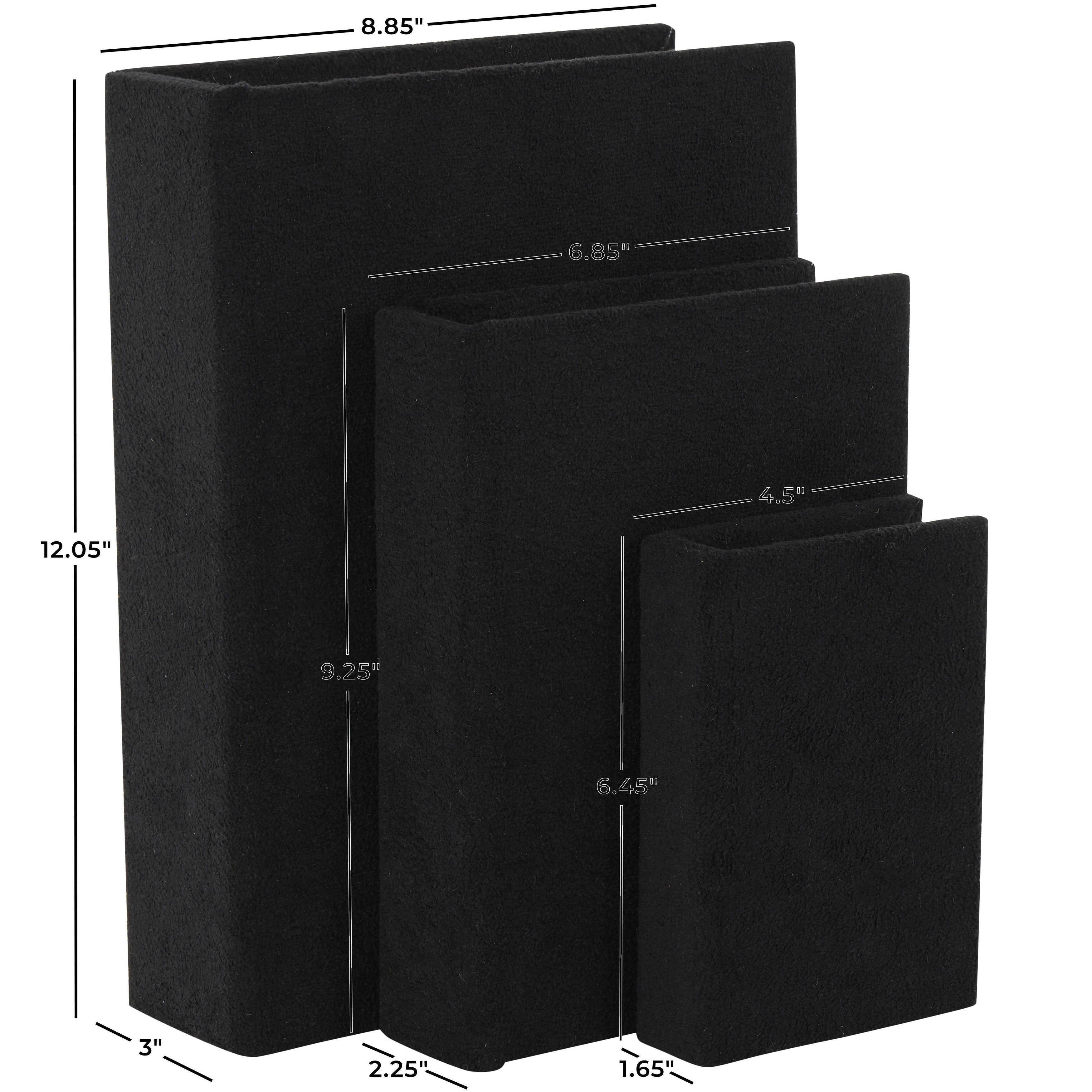Linen Leather or Wooden Fabric Storage Book Decorative Box - Set of 3 or 4 Multi Colored - Roche River Decor