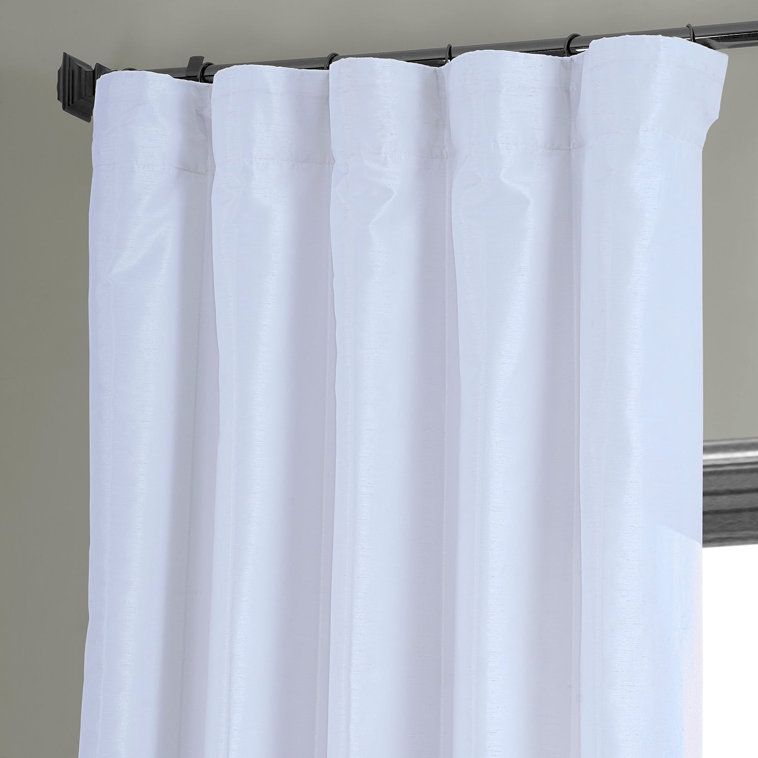 Exclusive Fabrics Ice Vintage Textured Faux Dupioni Room Darkening Silk Curtains (1 Panel)