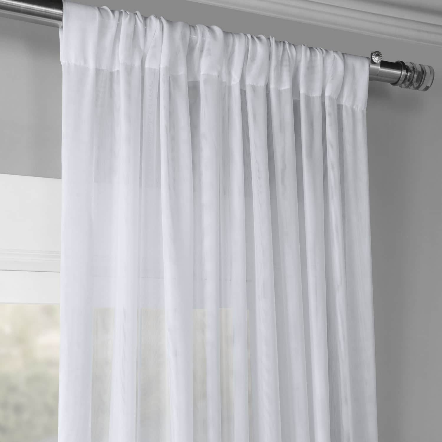 Exclusive Fabrics Signature White Double Layer Sheer Curtain Panel (1 Panel)