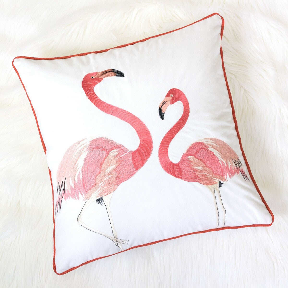 Flamingos 20 Square Decorative Throw Pillow