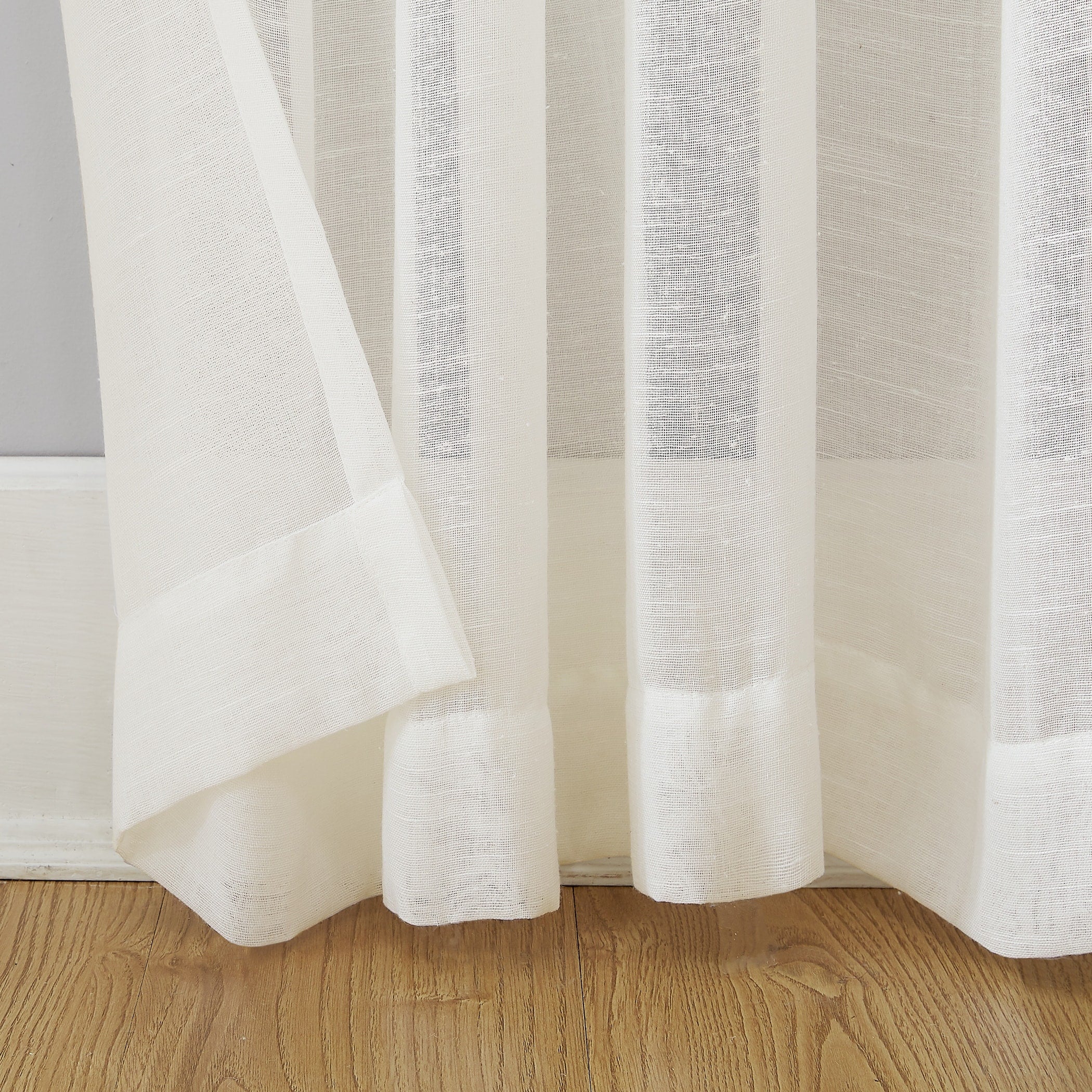 Archaeo Slub Textured Linen Blend Grommet Top Curtain, Single Panel