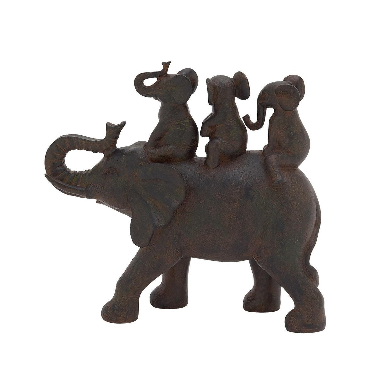 Polystone Elephant Decorative Sculpture - Brown - Roche River Decor