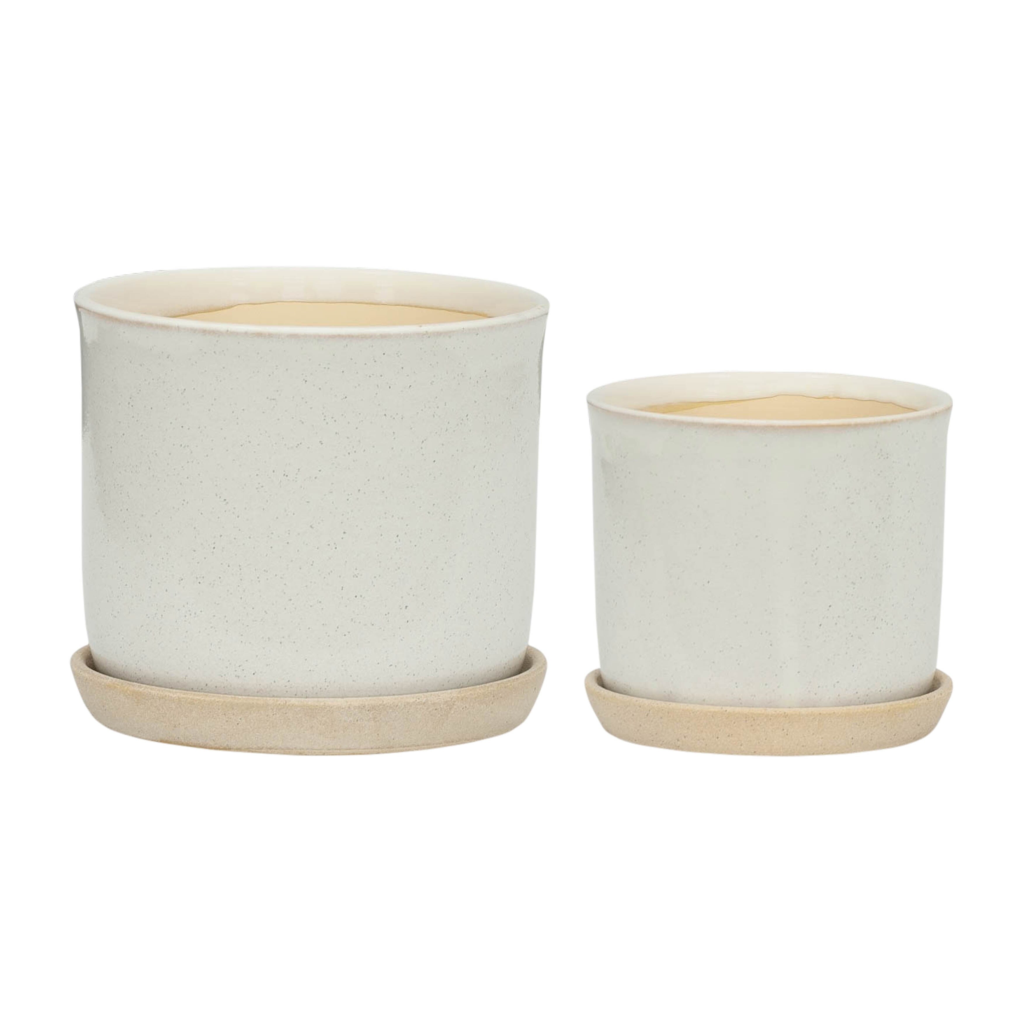 Sagebrook Home Modern Indoor or Outdoor Ceramic Planter Set of 2