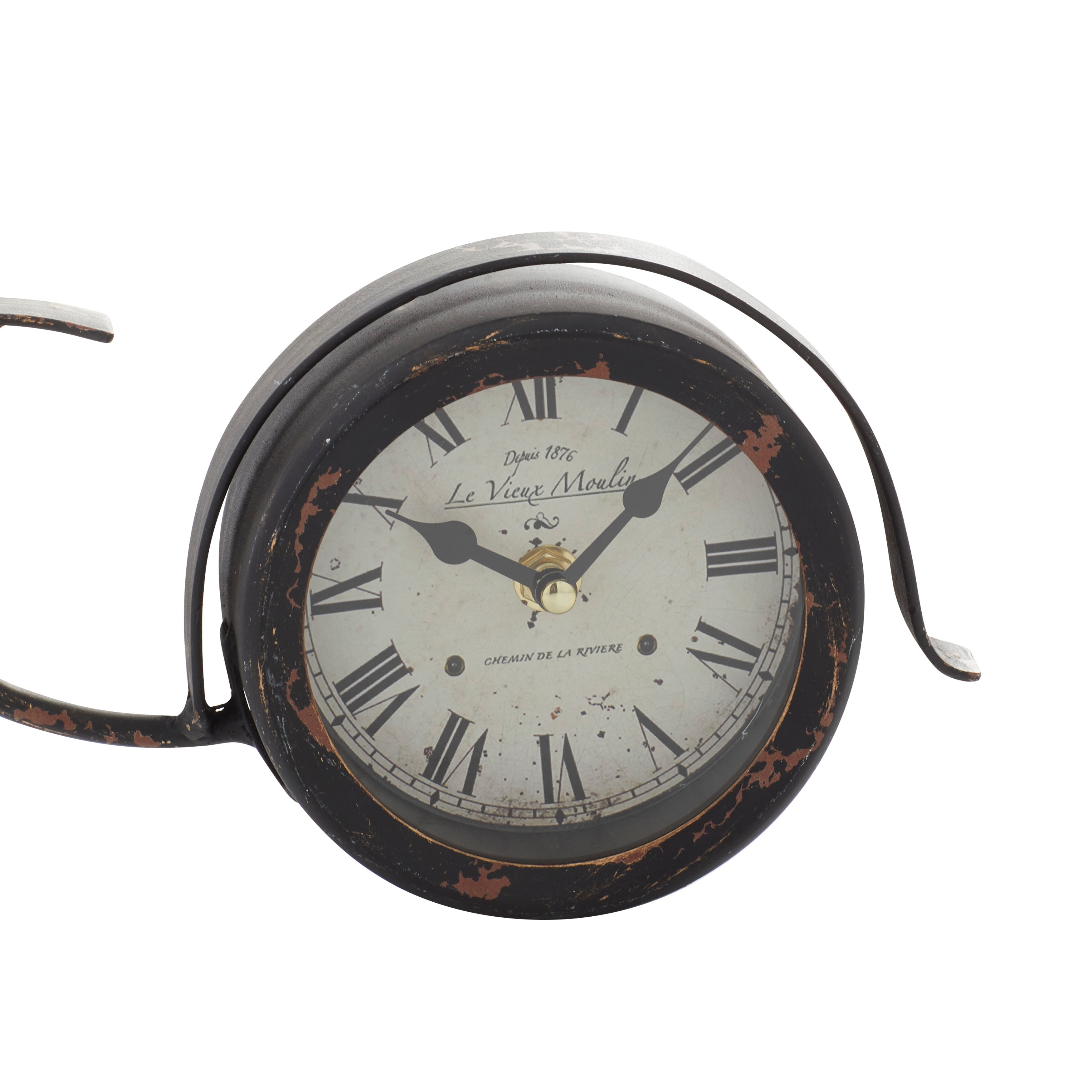 Black Iron Farmhouse Clock 8 x 15 x 4 - 15 x 4 x 8