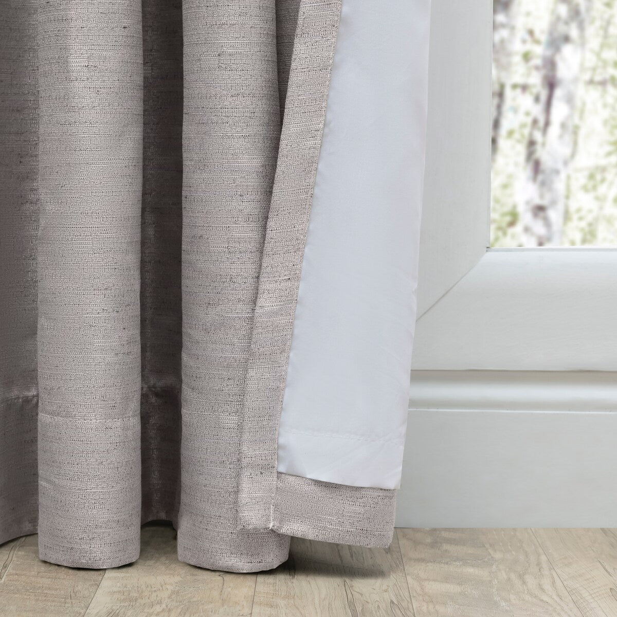 GrassclothPremium Sheen Pinch Pleat W Back Tab Curtain Pair