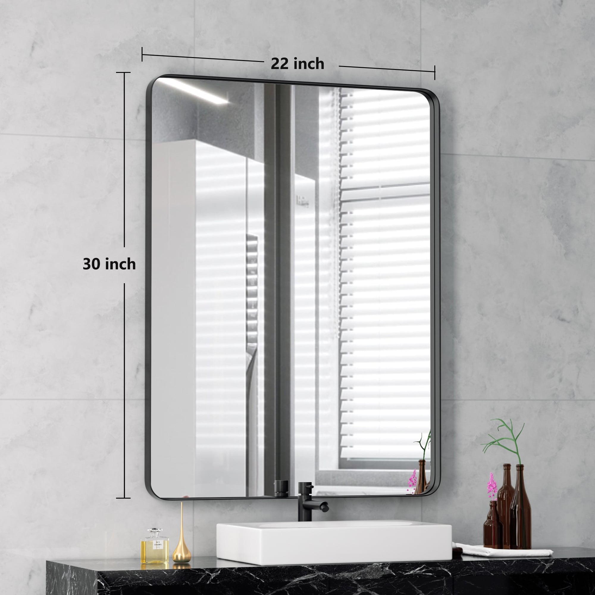 Stainless Steel Rectangular Mirror, Bathroom Mirror, Dressing Mirror, Wall Mirror, Decorative Mirror