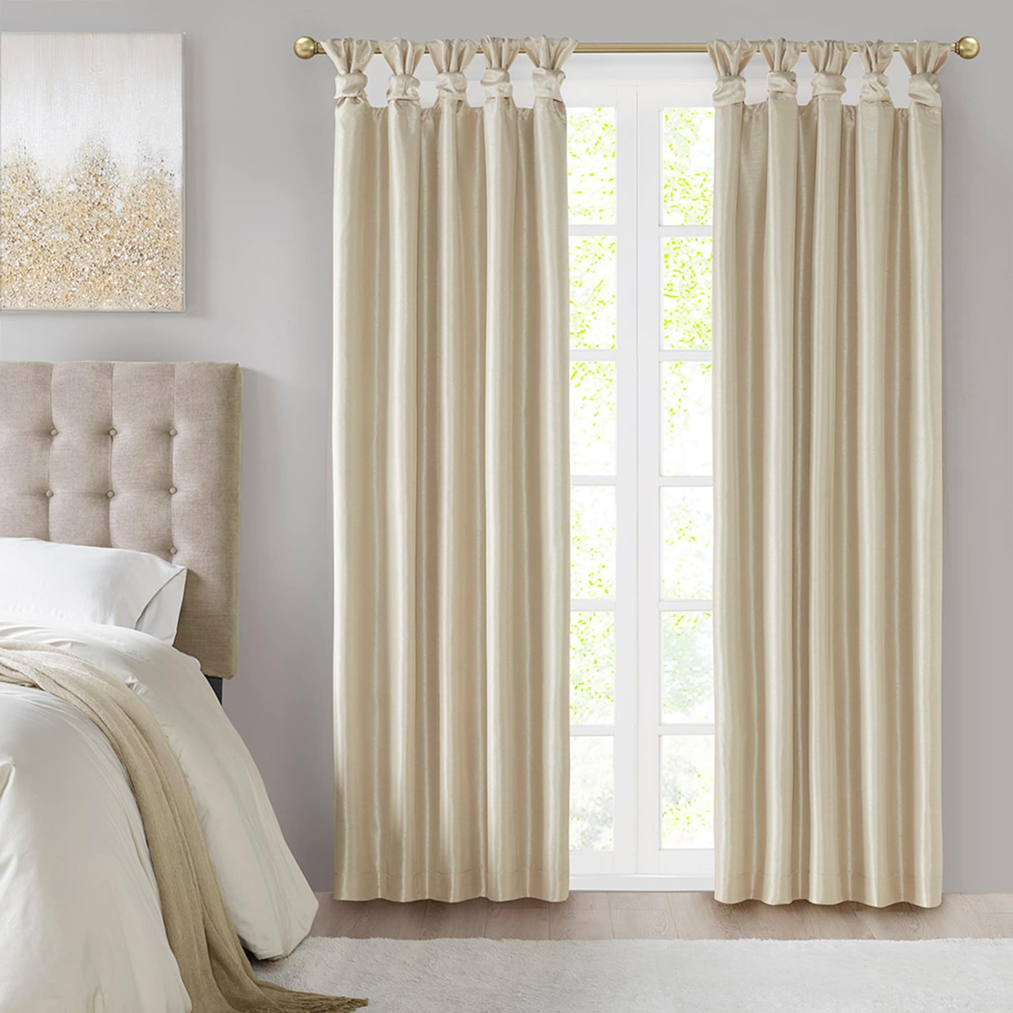 Madison Park Natalie Twist Tab Total Blackout Window Curtain Panel