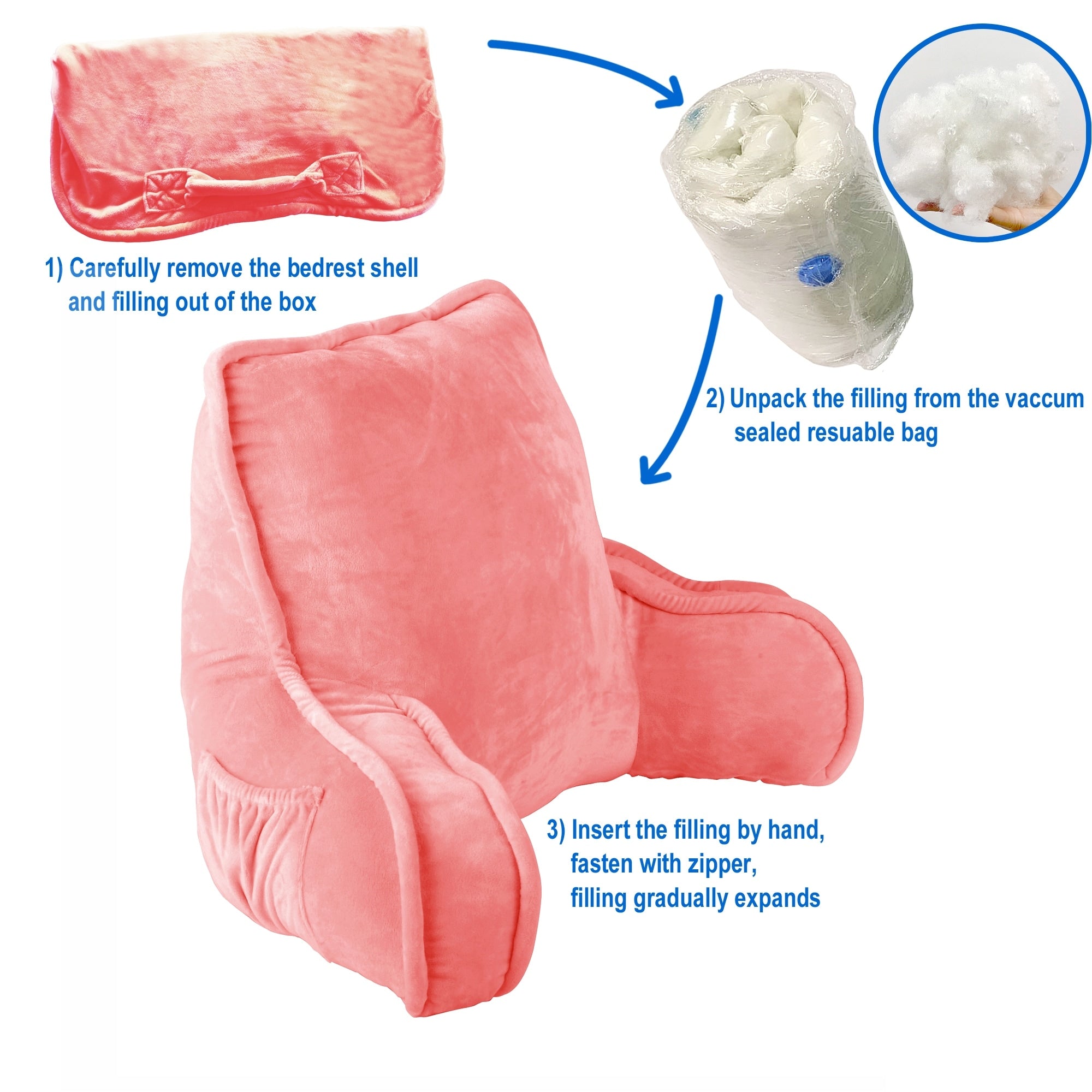 Super soft Lounger Need Assembly Bedrest Reading Pillow