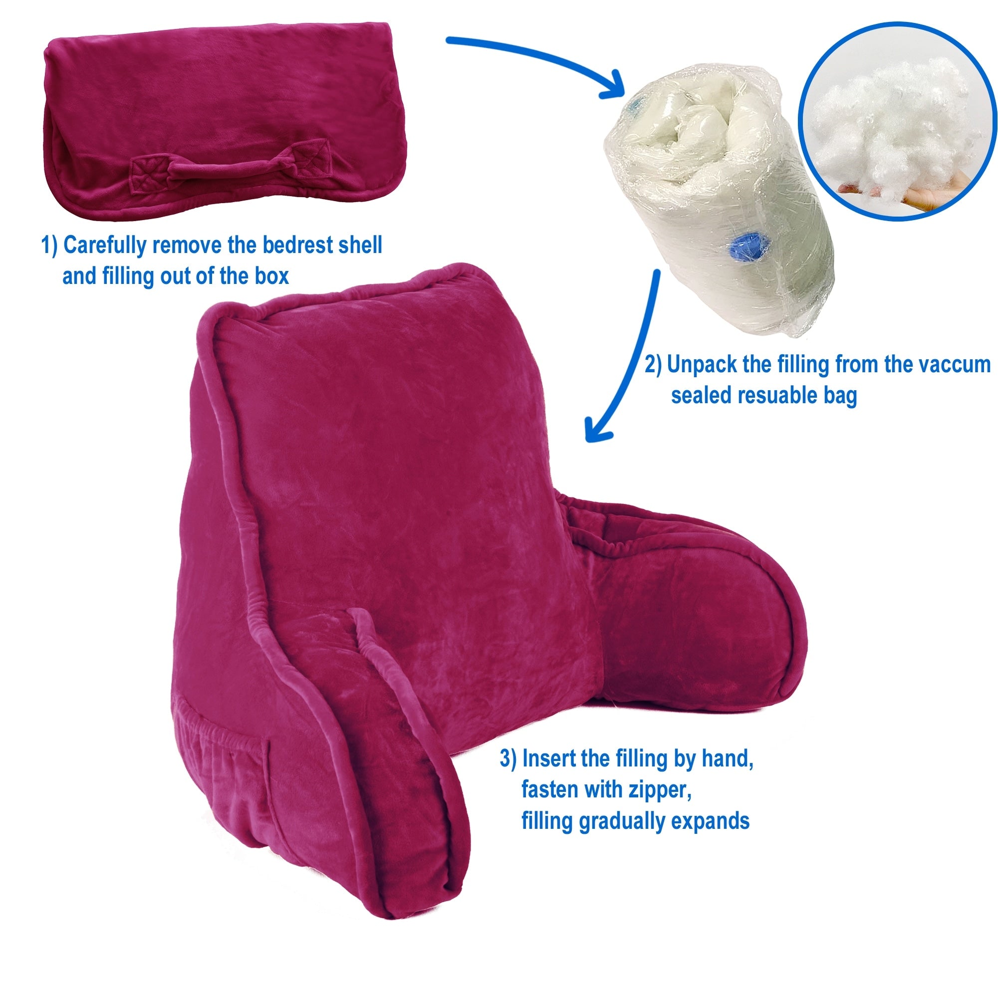 Super soft Lounger Need Assembly Bedrest Reading Pillow