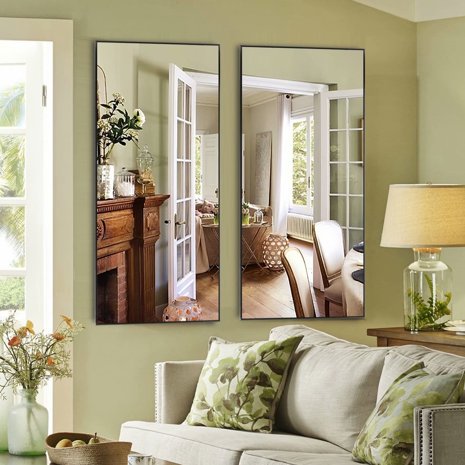 Aluminum Alloy Full-length Hanging, Leaning, or Standing Mirror
