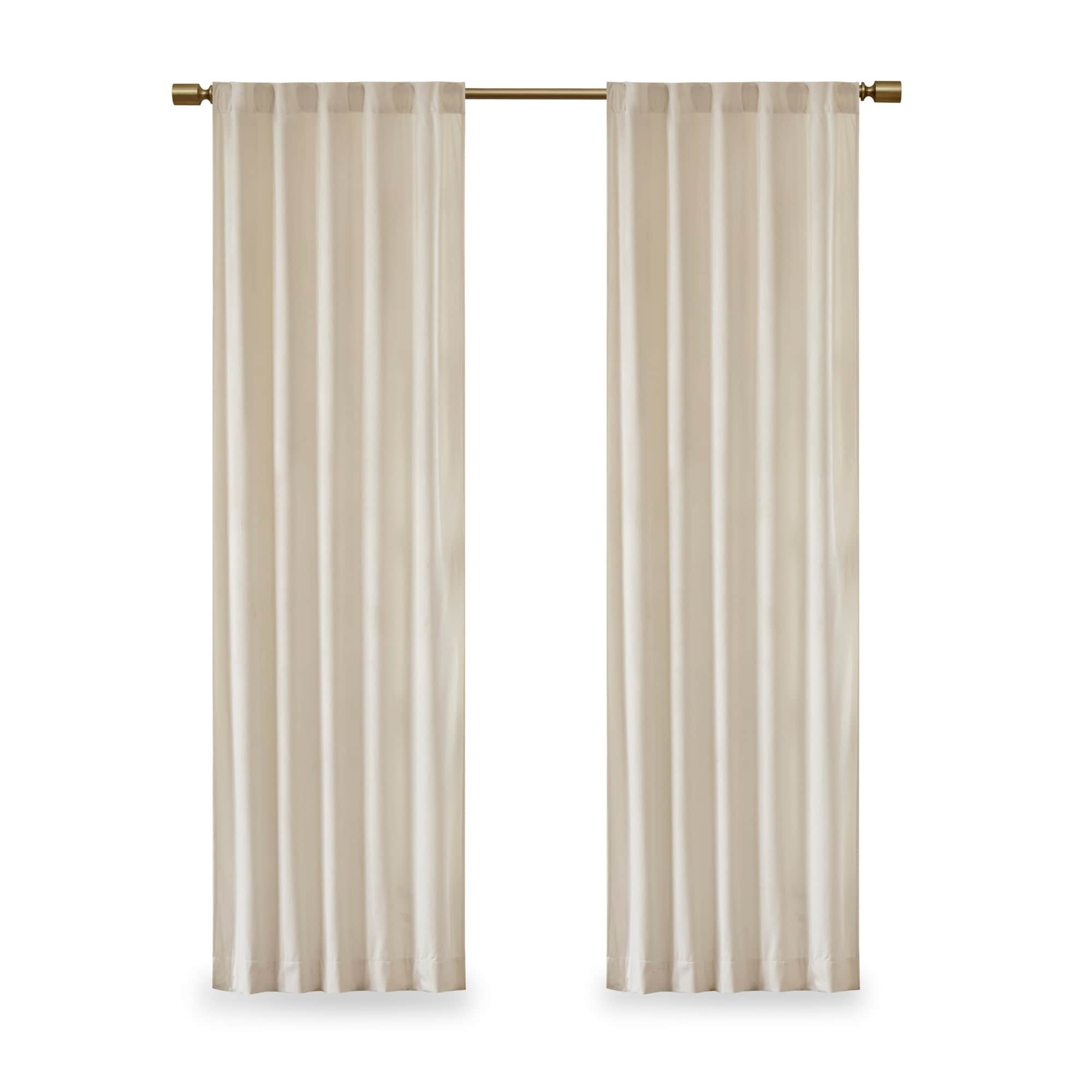 510 Design Garett Room Darkening Poly Velvet Rod Pocket/Back Tab Curtain Panel Pair