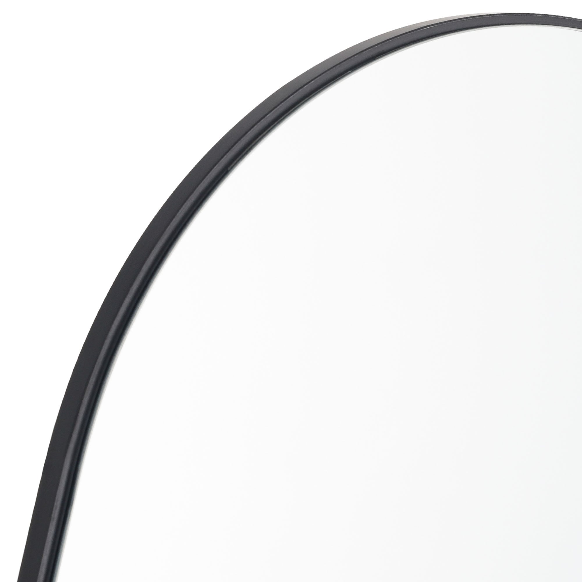 Arch-Crowned Full-Length Mirror with Solid Wood Frame