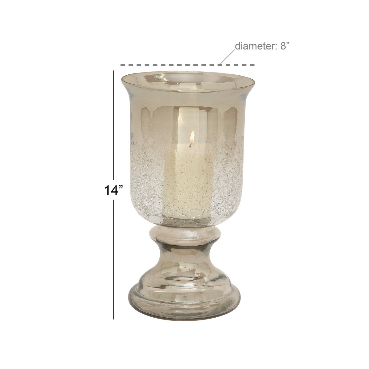 Glass Handmade Turned Style Pillar Hurricane Lamp with Smoked Glass Finish - Brass, Black, Gold, Brown - Roche River Decor