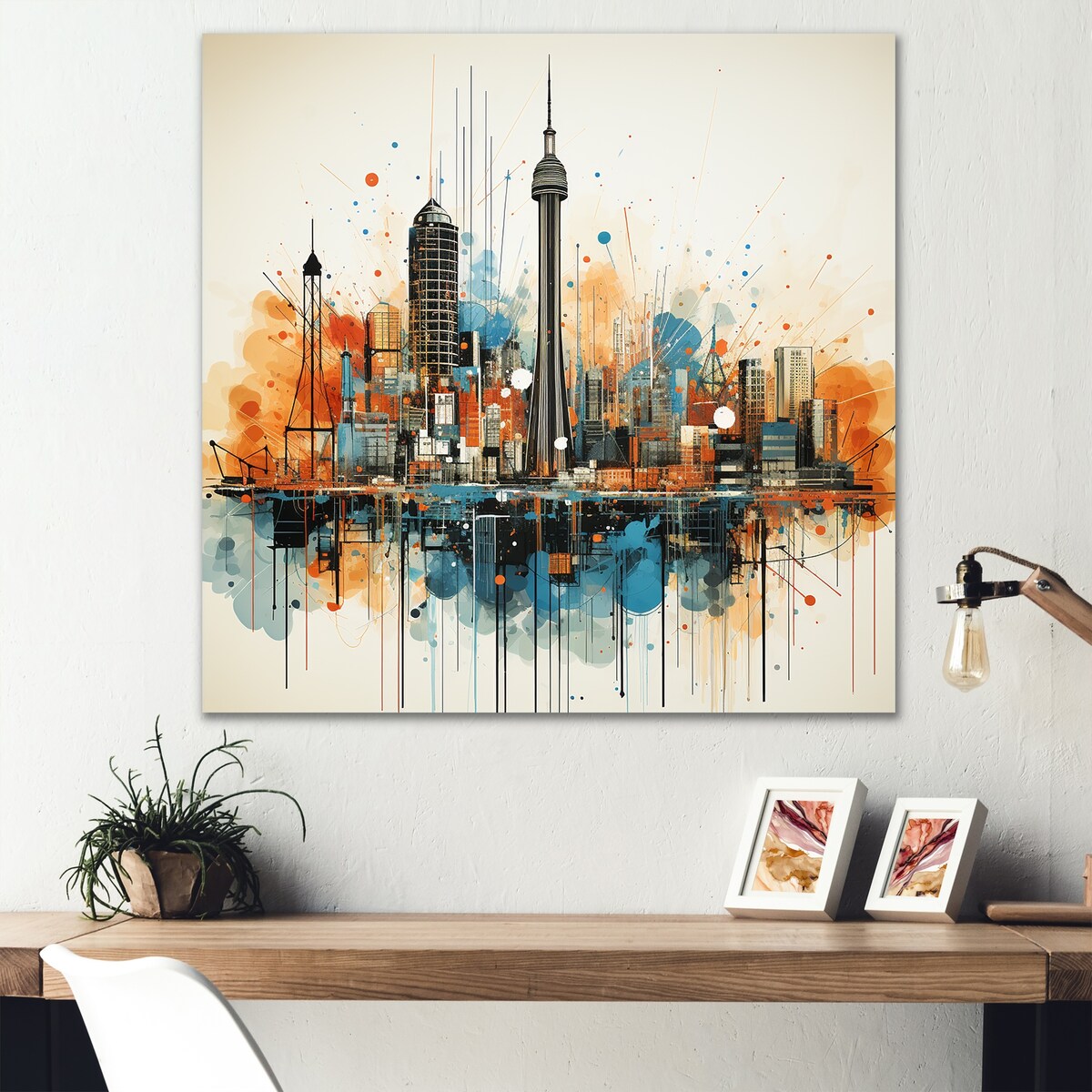 Designart Atlanta Cityscape Sunset III Atlanta Metal Wall Art - Blue Metal Wall Décor Industrial Metal Art Work