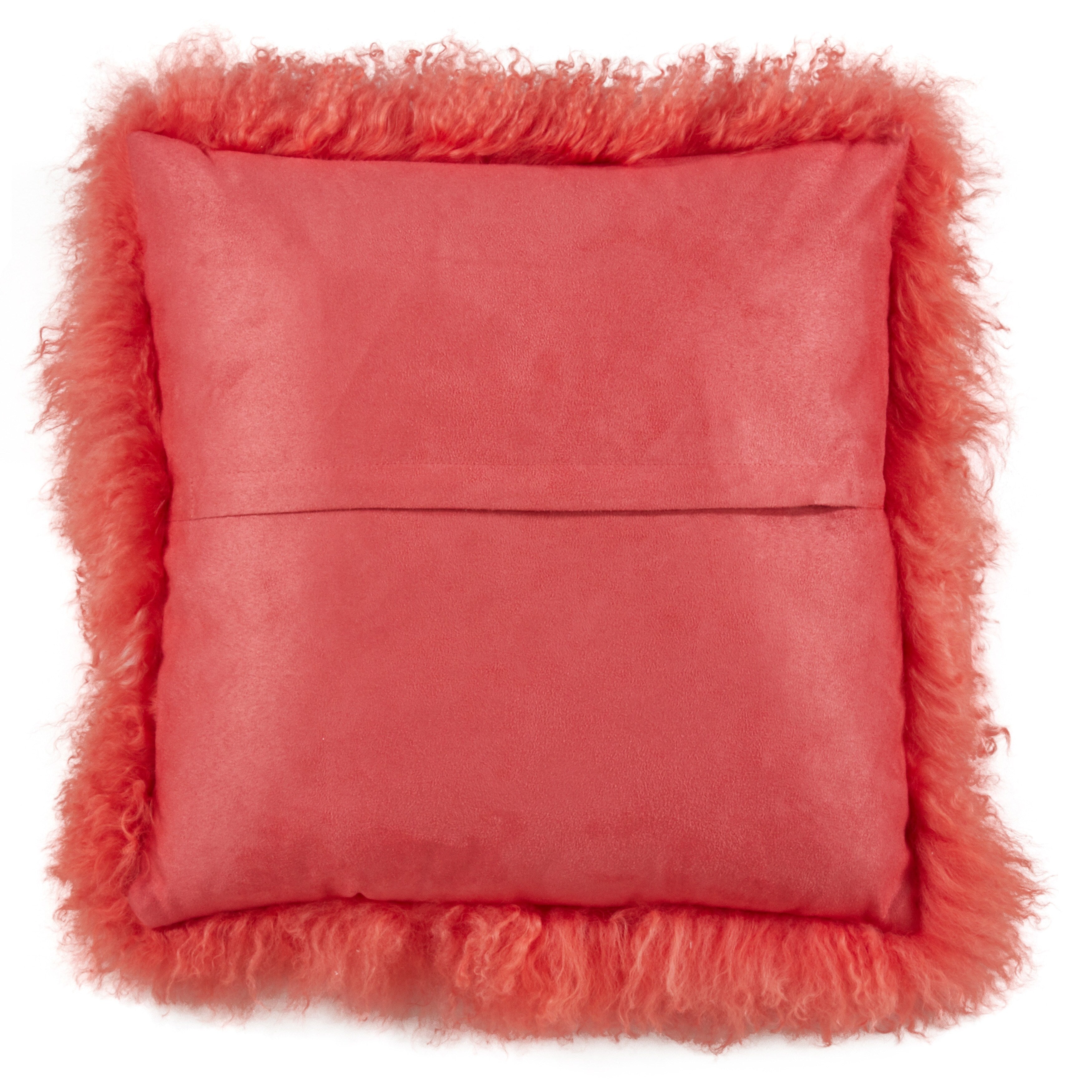 Wool Mongolian Lamb Fur Decorative Throw Pillow