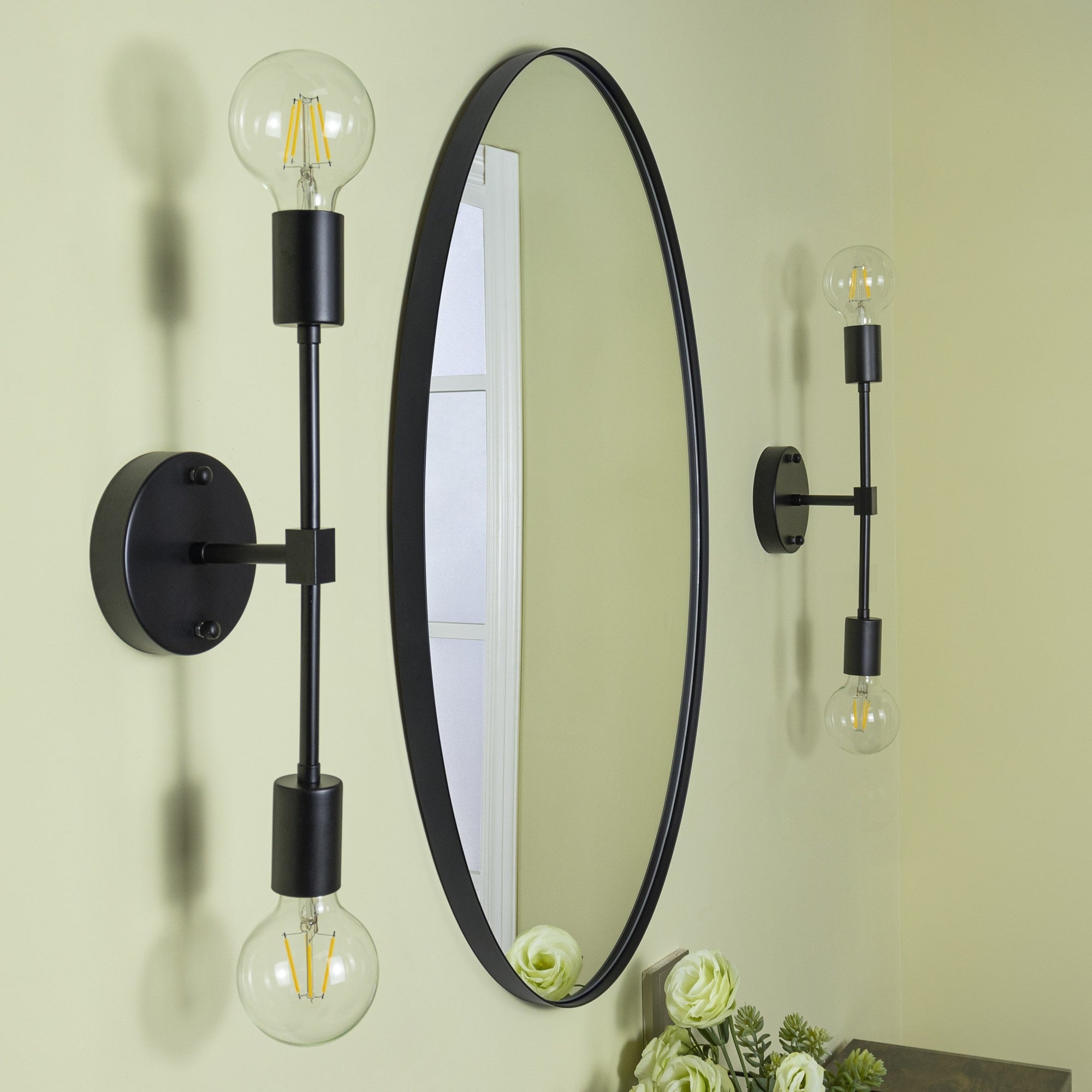 TEHOME Javell Oval Metal Wall Mirror