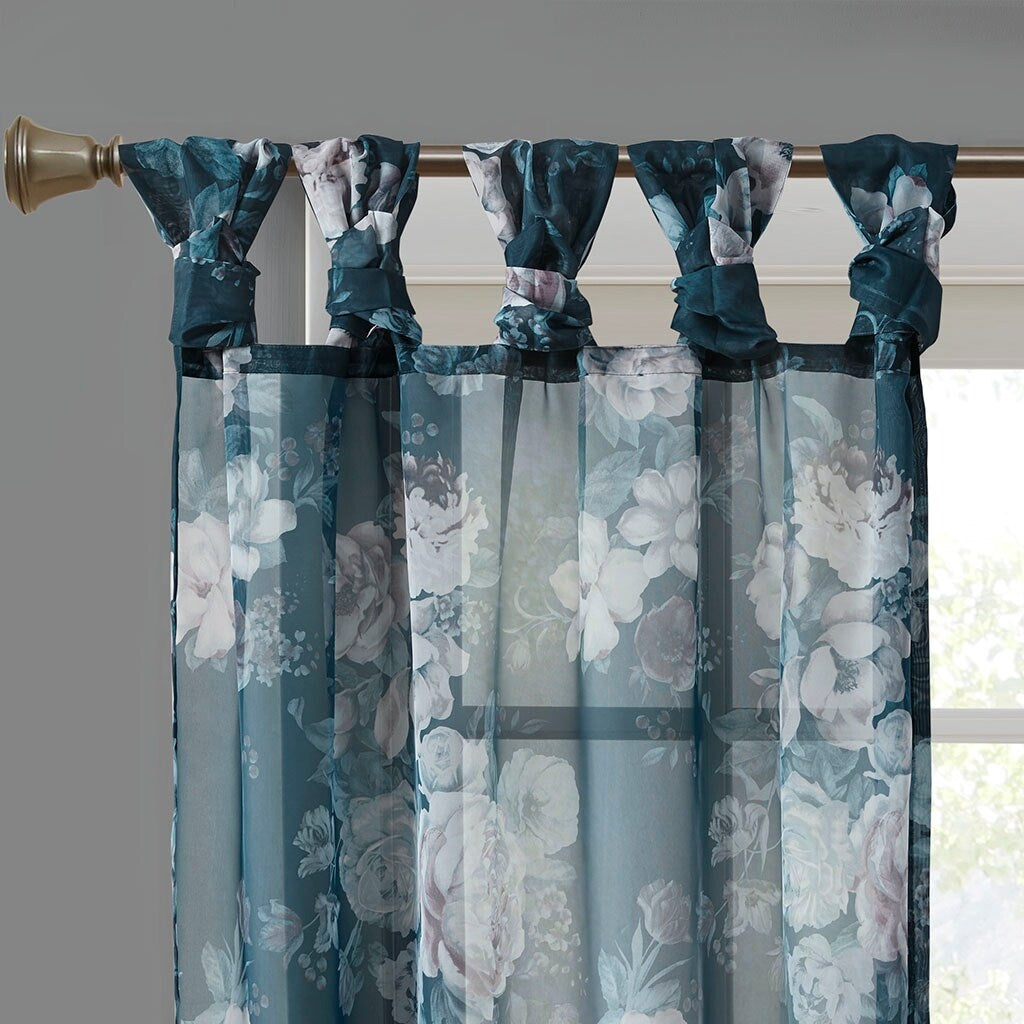 Rod Pocket and Back Tab Voile Sheer Curtain