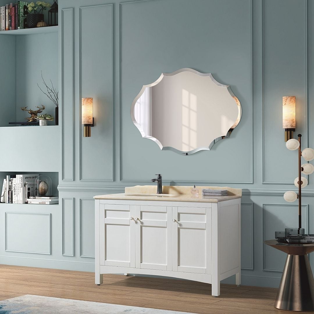 Mirror Trend Beveled Accent Frameless Wall Mirror