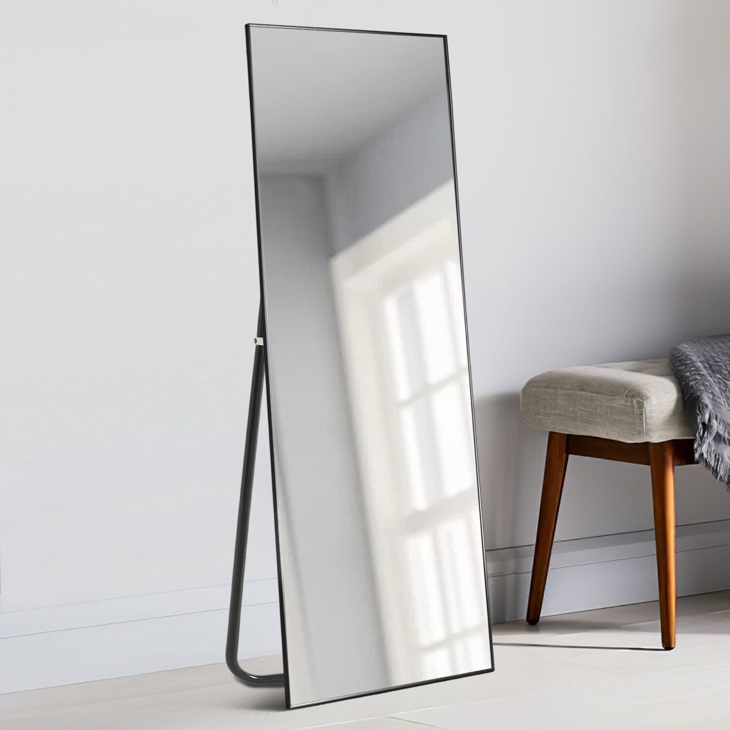 Aluminum Alloy Full-length Hanging, Leaning, or Standing Mirror