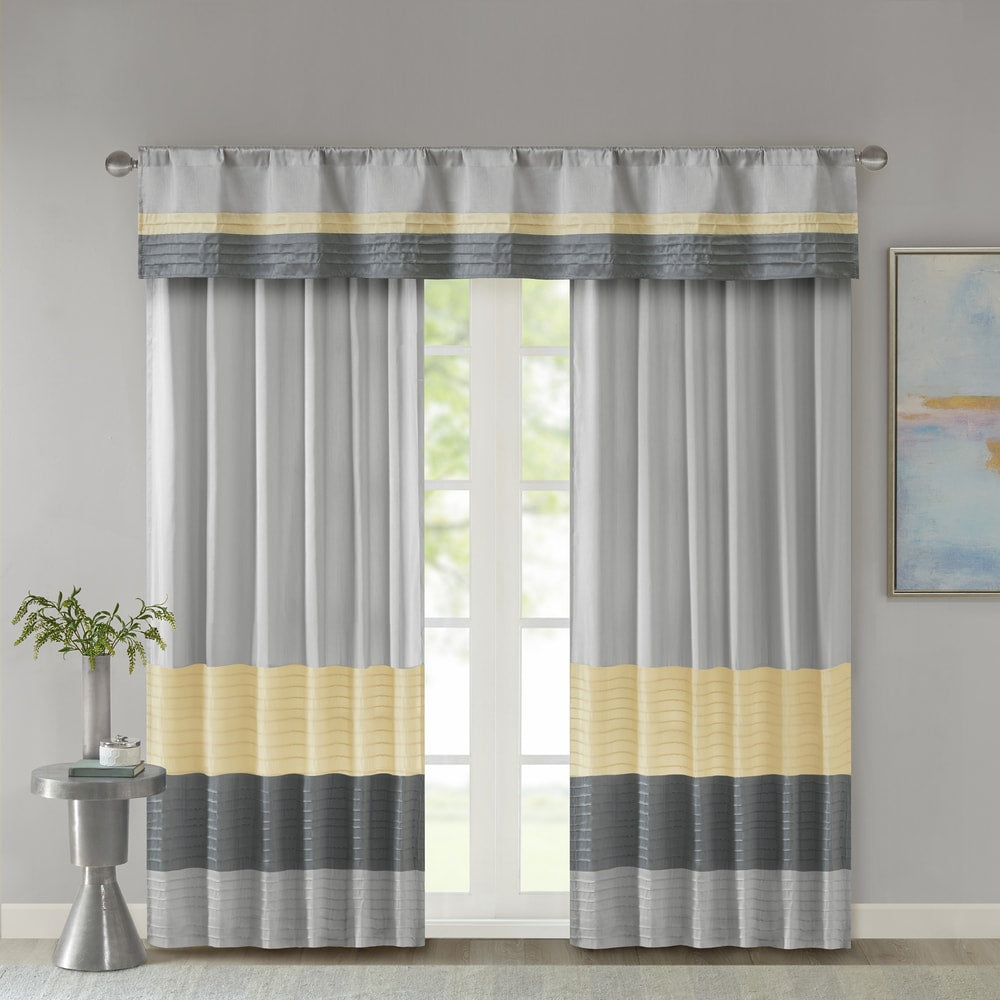 Madison Park Selma Polyoni Pintuck Single Window Curtain Panel