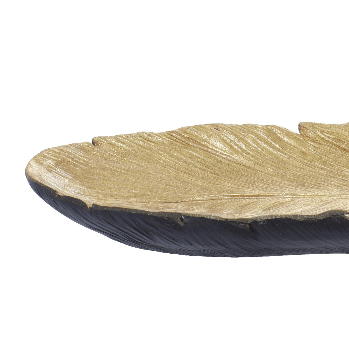 Polystone Bird Feather Decorative Decorative Bowl - Gold or Silver - Roche River Decor