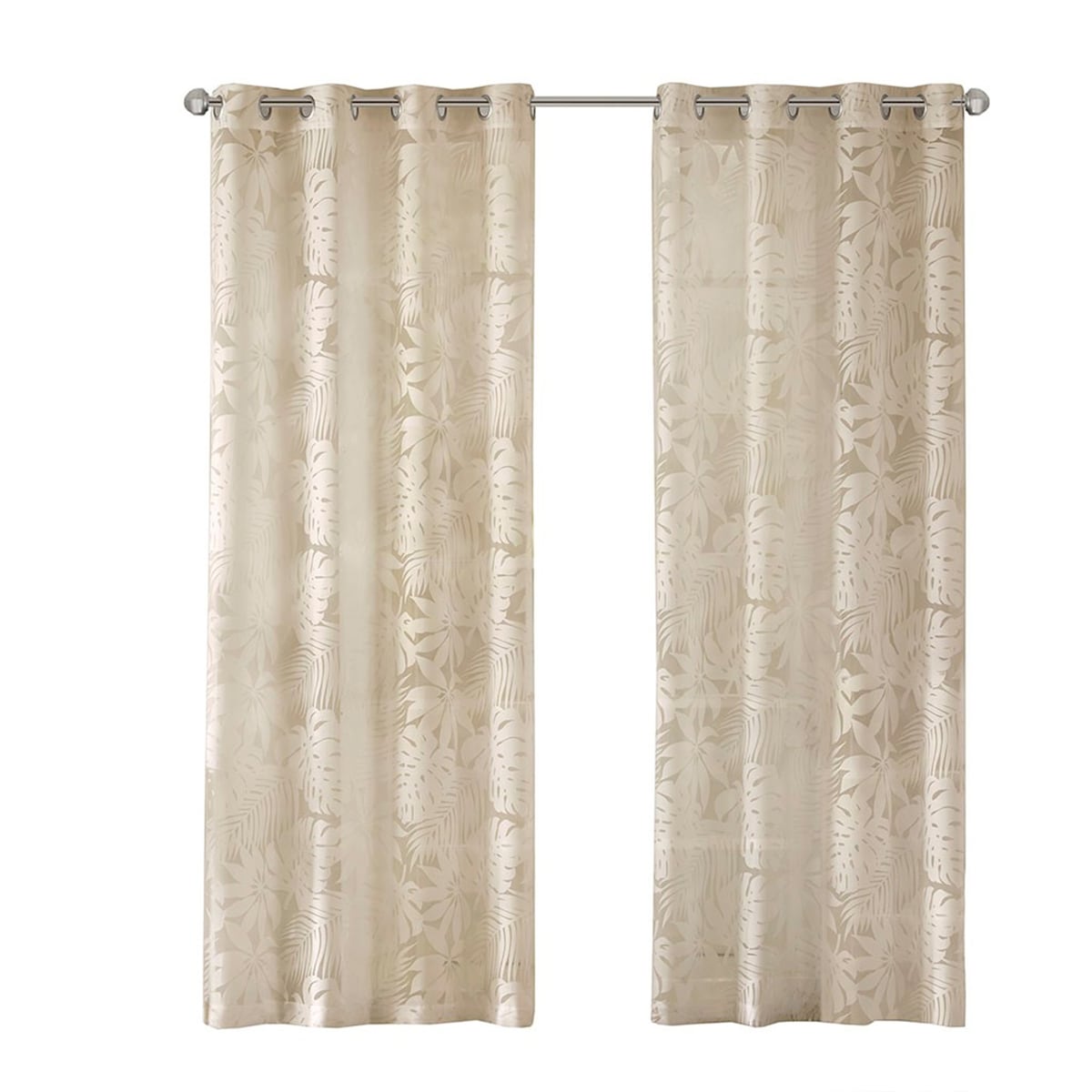 Palm Leaf Burnout Window Sheer(1 Sheer Curtain)