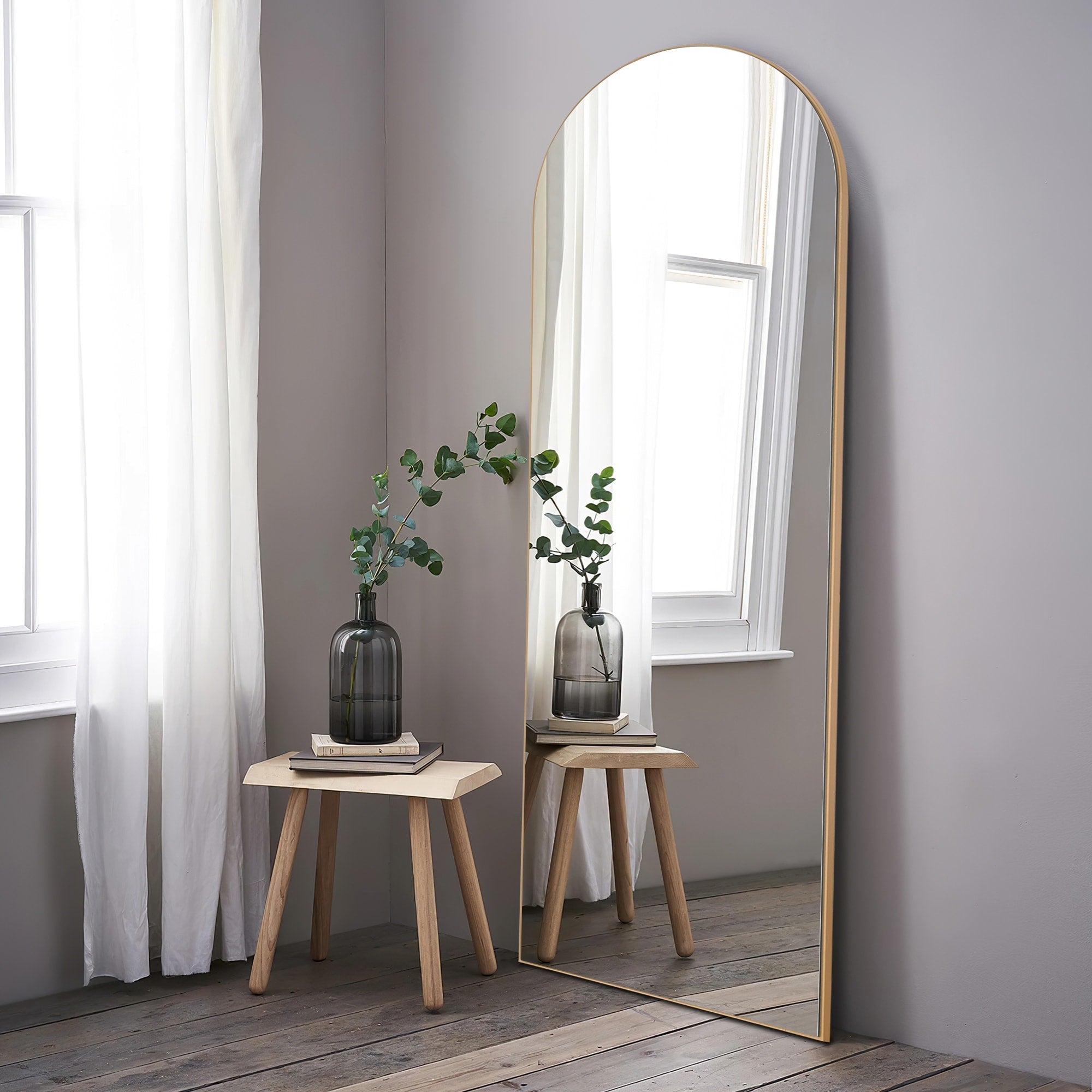 Lumioca Arched Full Length Standing Floor/ Wall Mirror