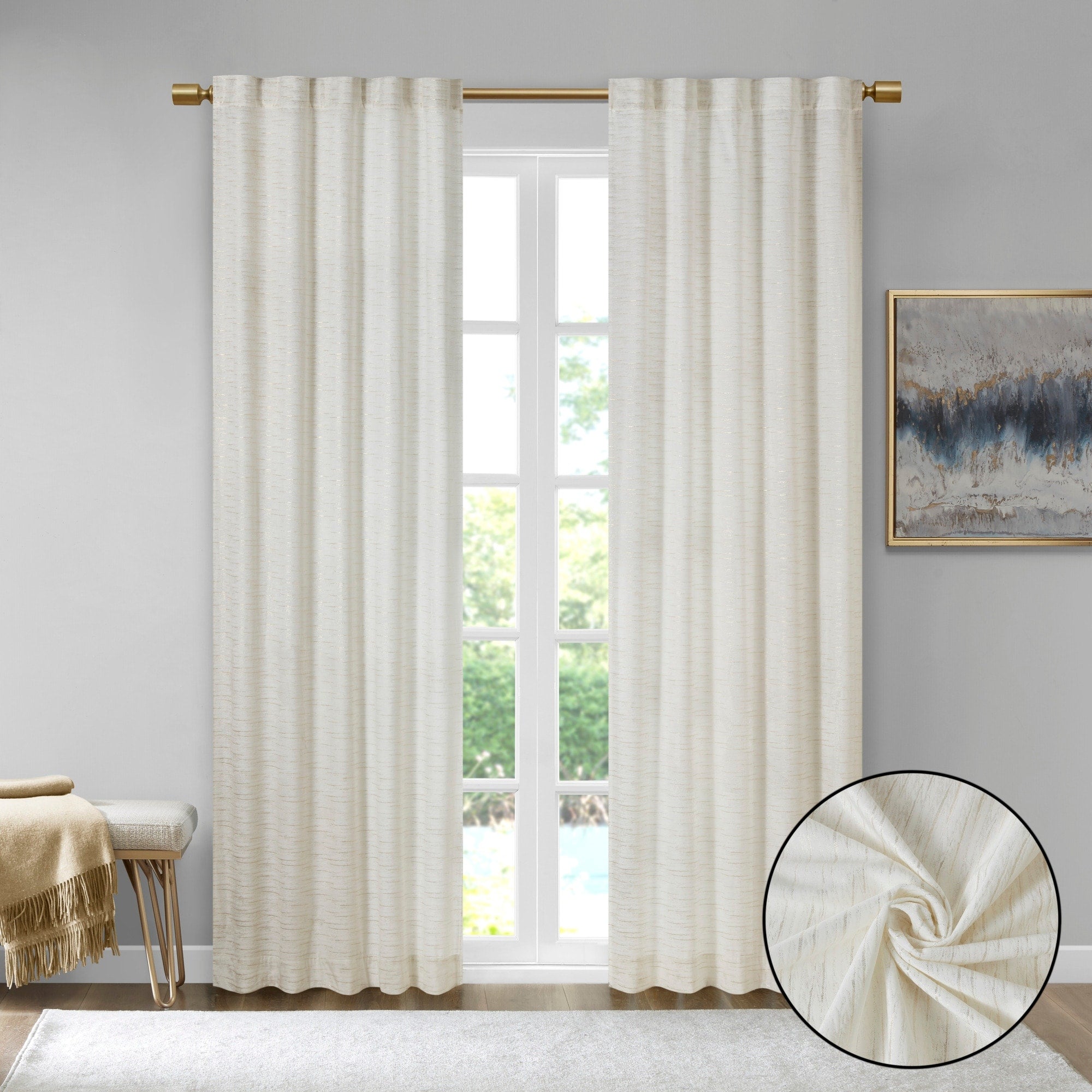 510 Design Garett Room Darkening Poly Velvet Rod Pocket/Back Tab Curtain Panel Pair