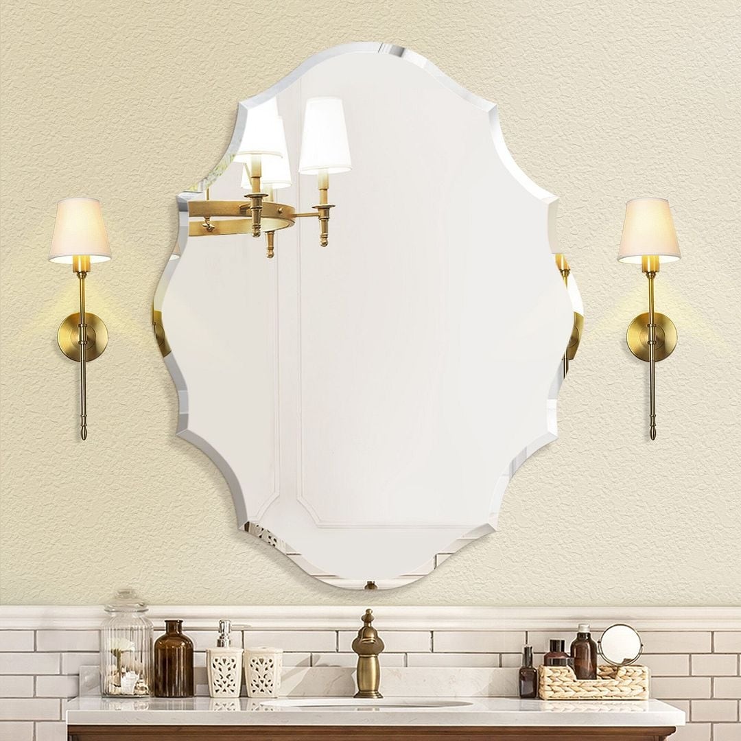 Mirror Trend Beveled Accent Frameless Wall Mirror