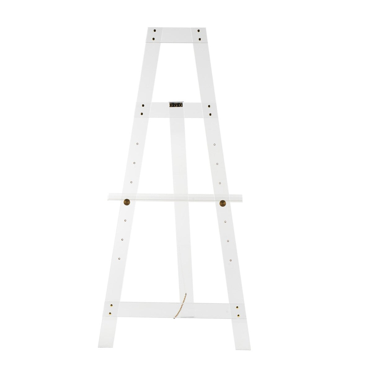 Acrylic Plastic Adjustable 7 Tier Display Easel with Silver or Gold Accents and Chain Support - Clear - Roche River Decor