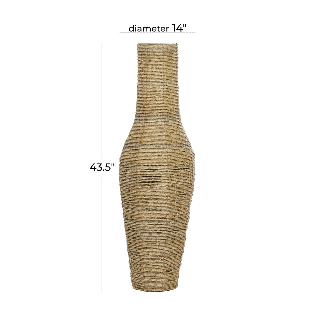 Faux Seagrass Handmade Tall Woven Floor Decorative Vase - Brown - Roche River Decor